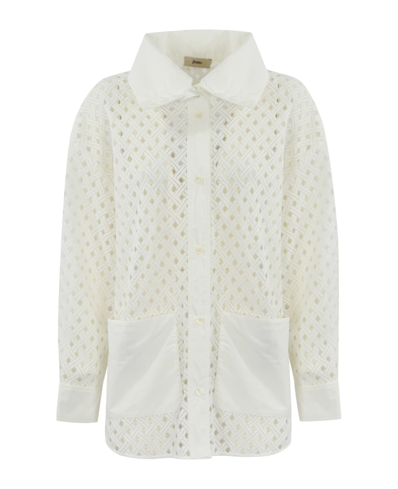 Herno Perforated Shirt Jacket - Bianco ブレザー