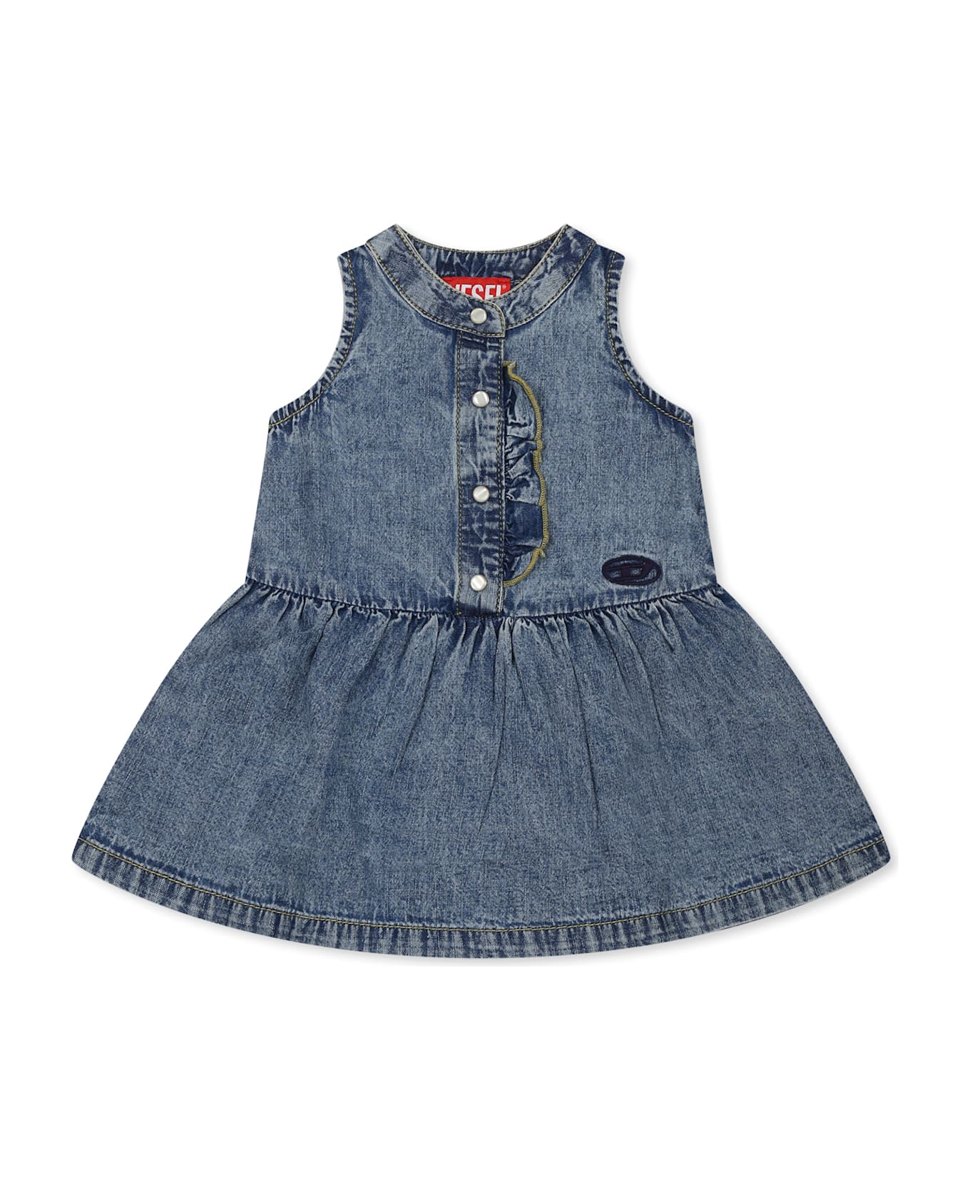 Diesel Denim Dress For Baby Girl With Logo - Denim
