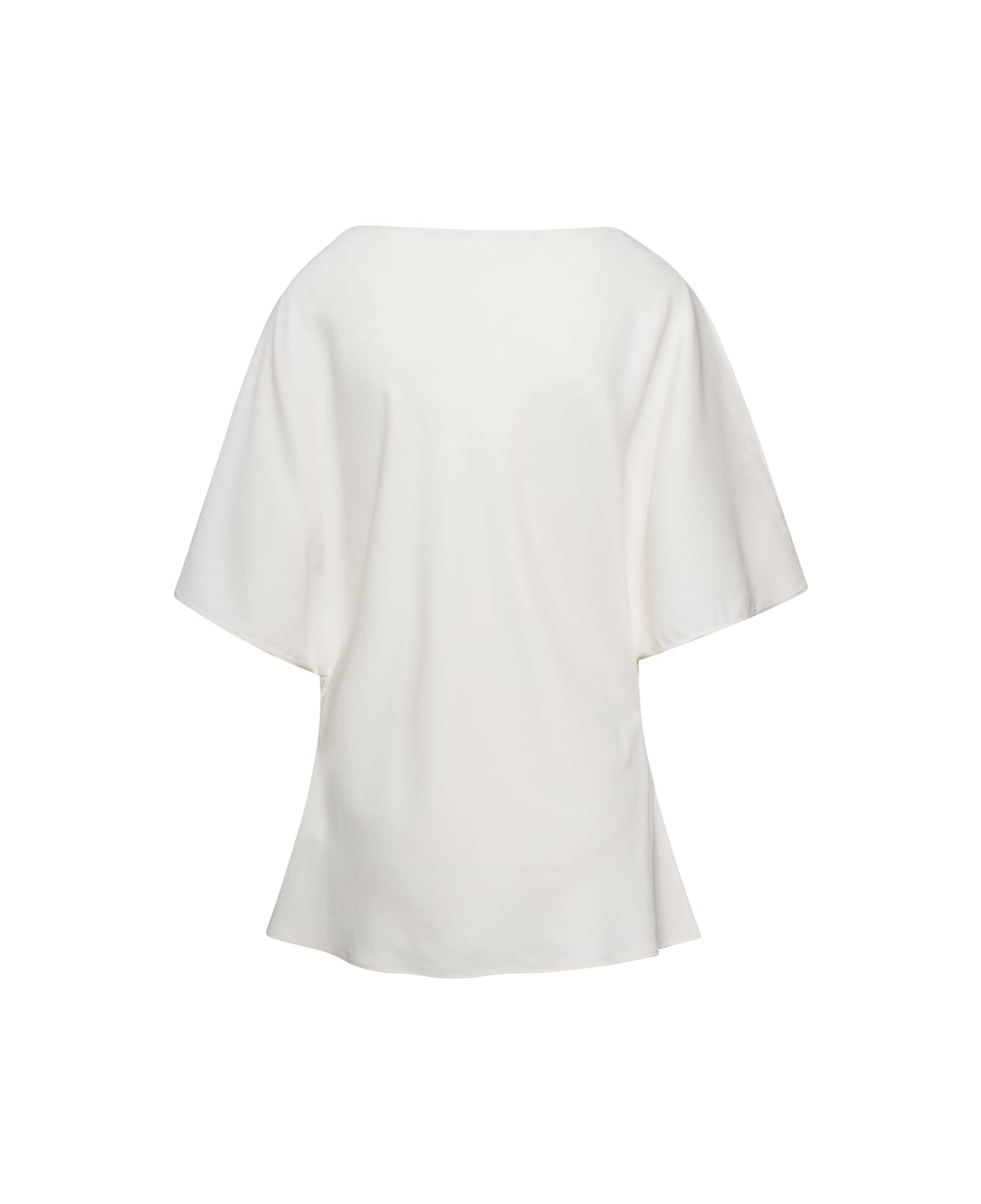 Róhe White Shirt With Boat Neckline In Viscose Woman - White シャツ