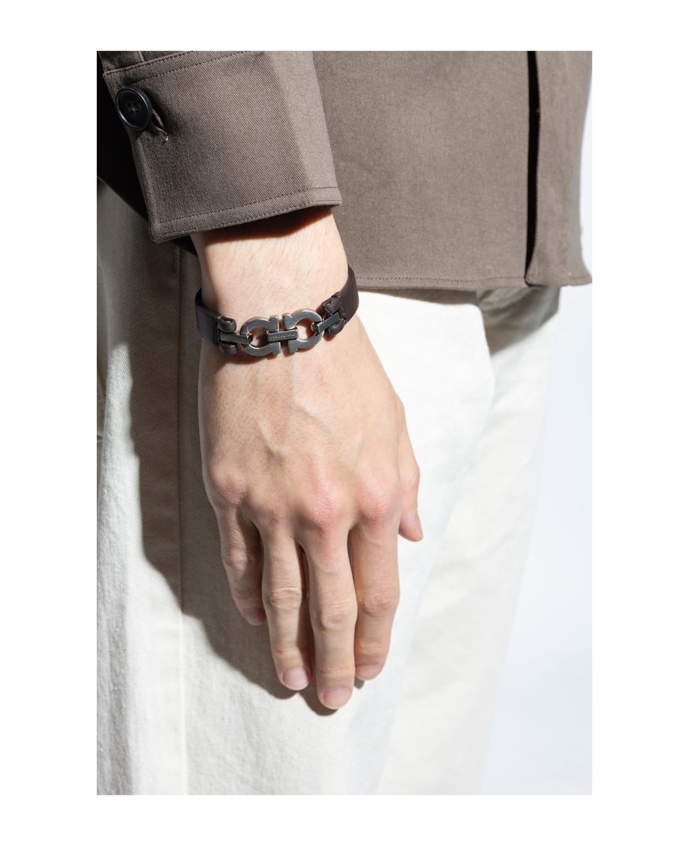 Ferragamo Leather Bracelet - SHADOW BLUE