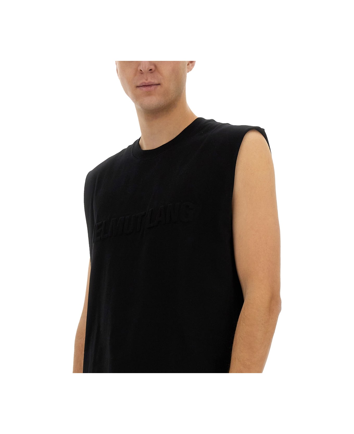 Helmut Lang Embossed Logo Tank Top - BLACK