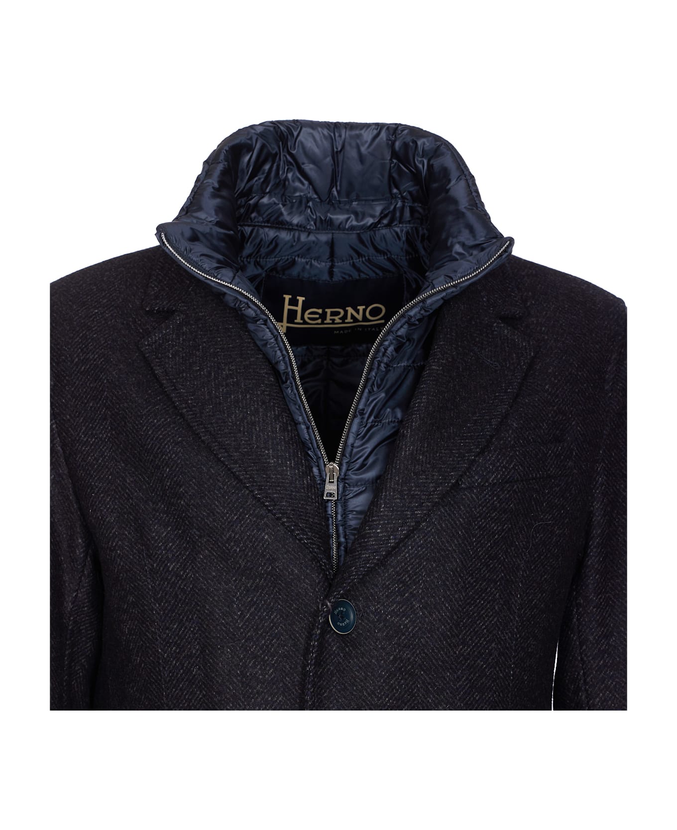 Herno Single Breasted Coat - Blue
