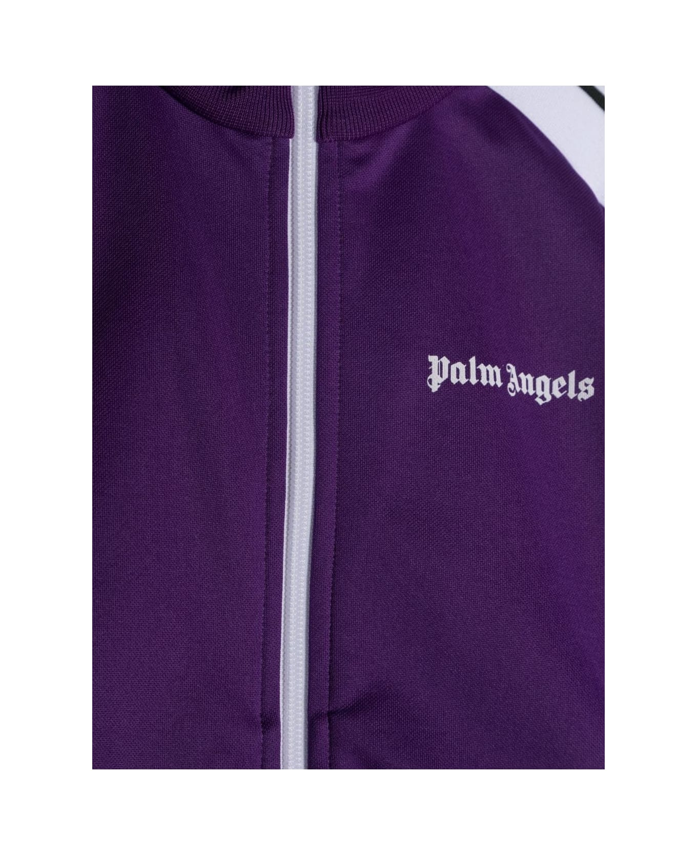 Palm Angels Purple Track Jacket With Zip And Logo - Purple