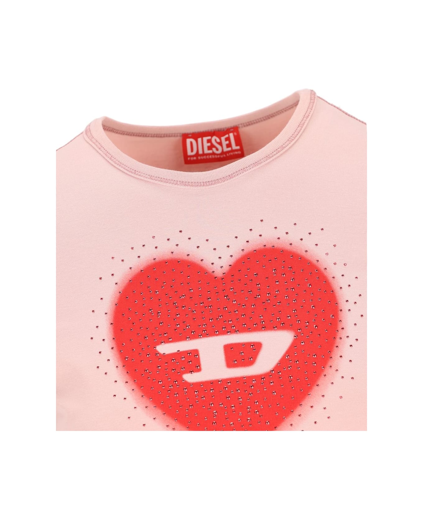Diesel Heart Cotton T-shirt - Powder