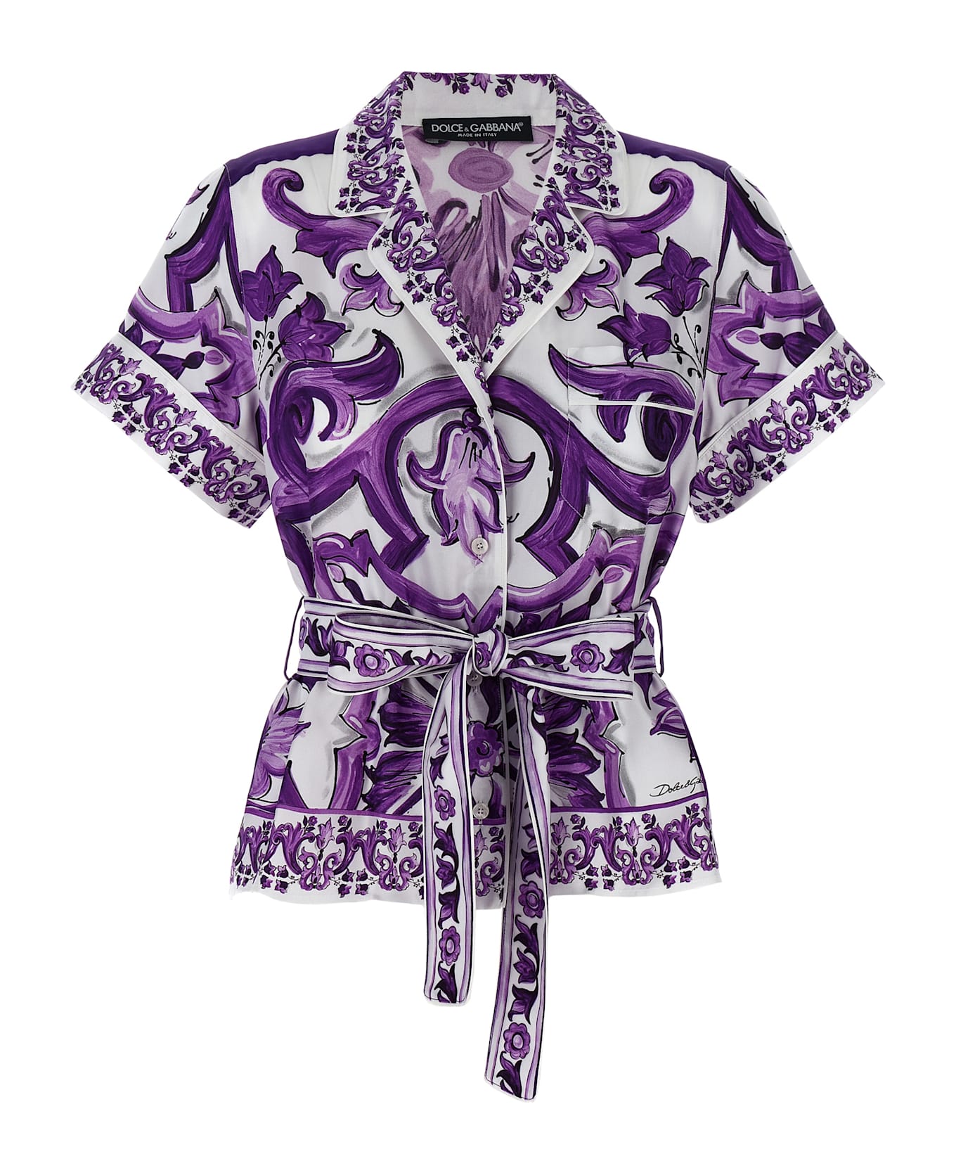 'maiolica' Print Pajama Shirt