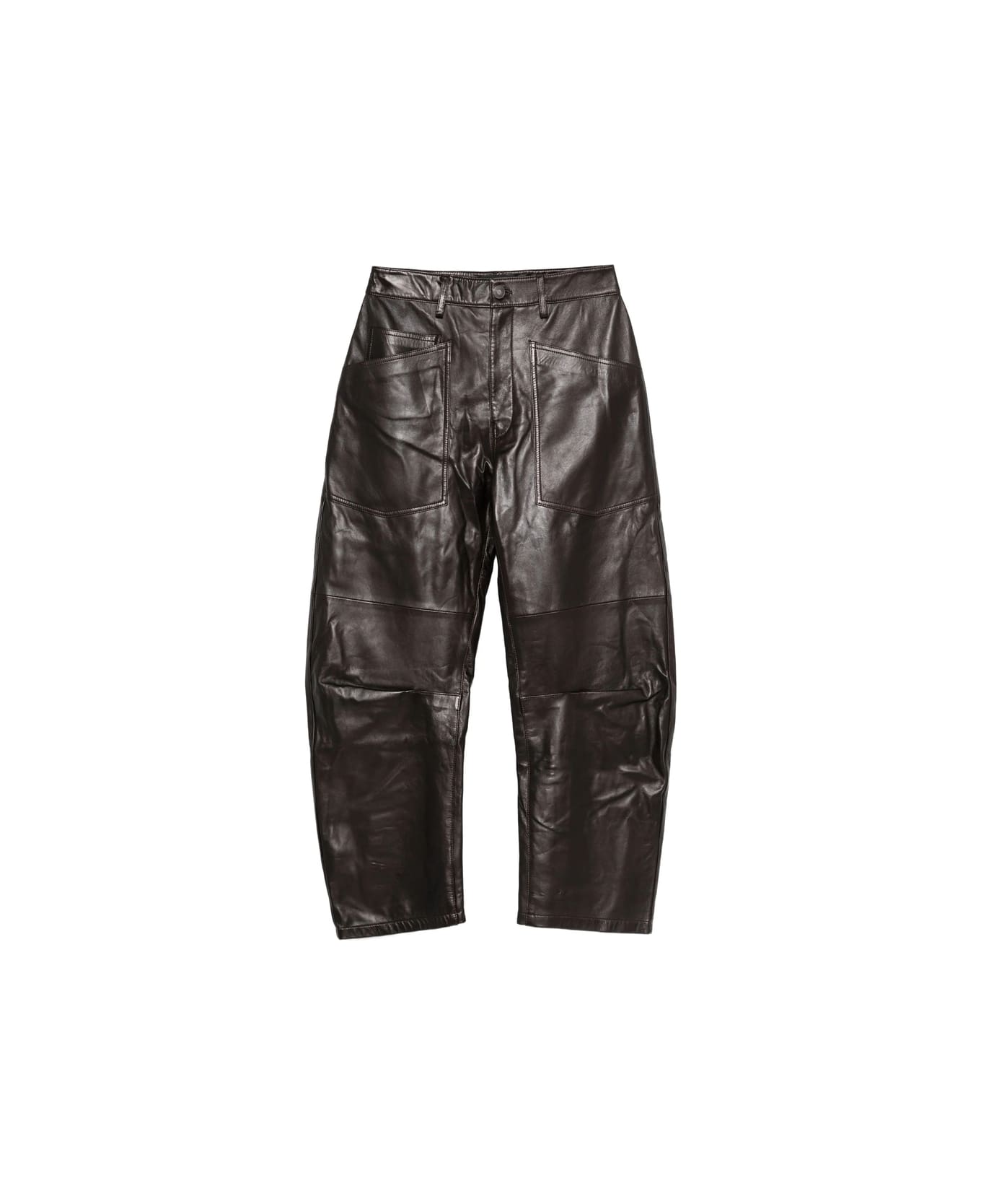 Nili Lotan Leather Pant - BROWN