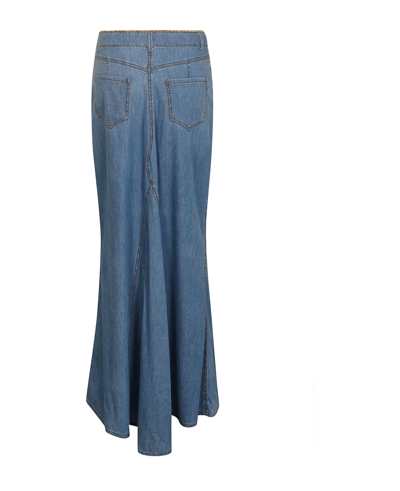 Ermanno Scervino Denim Long Skirt - Bright Cobalt