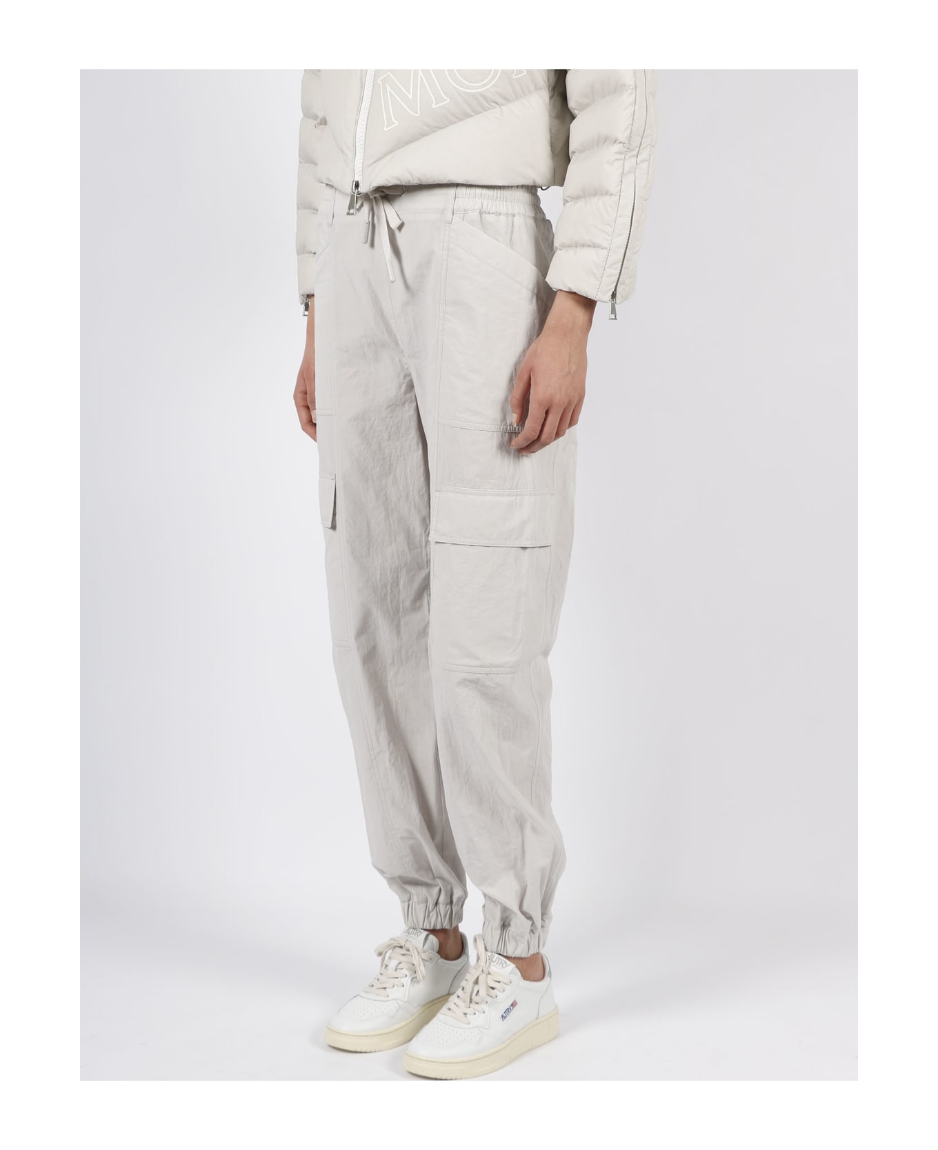 Moncler Cotton Trousers With Large Pockets - Grey