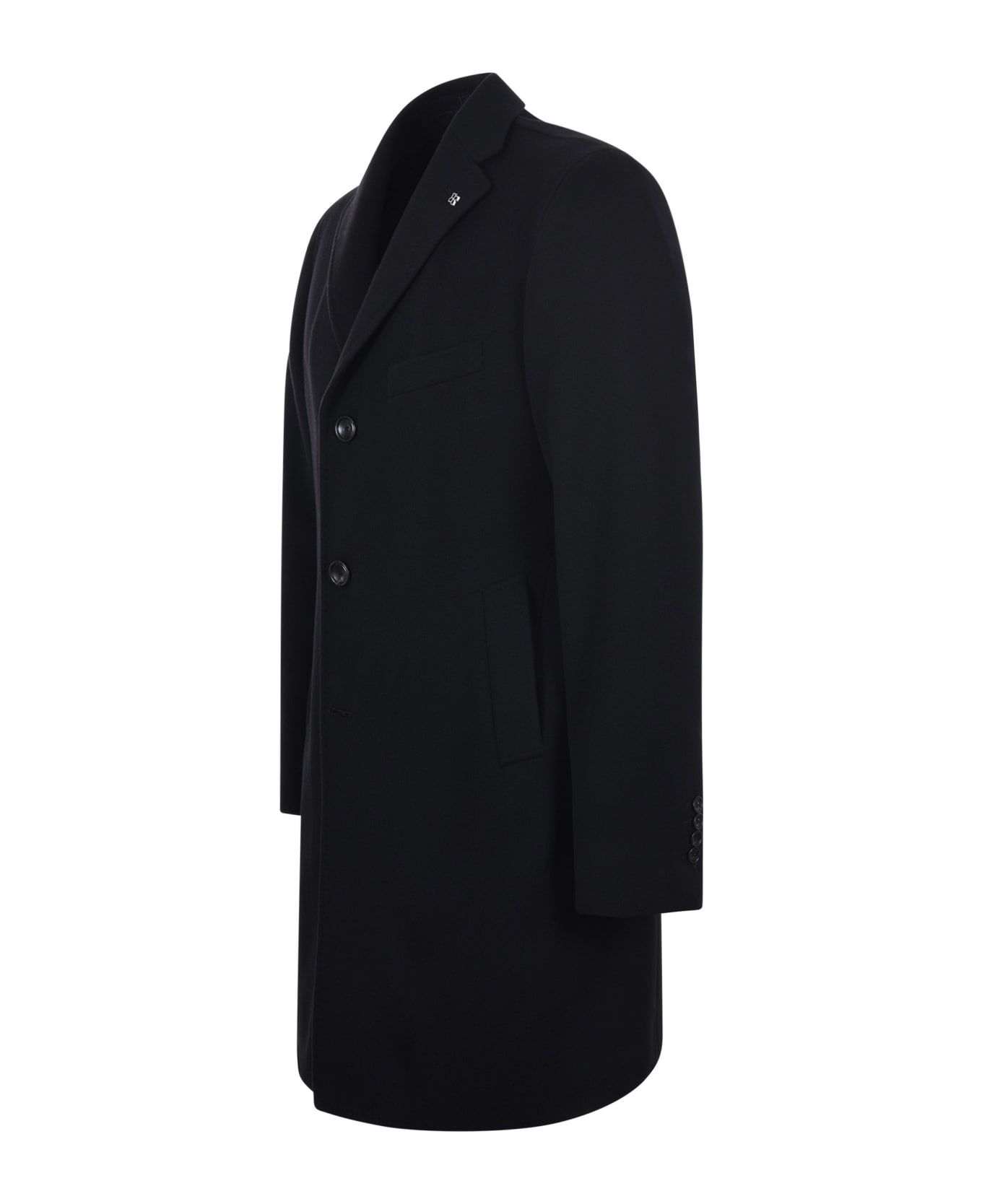 Tagliatore Chest Welt-pocketed Single-breasted Coat - Nero
