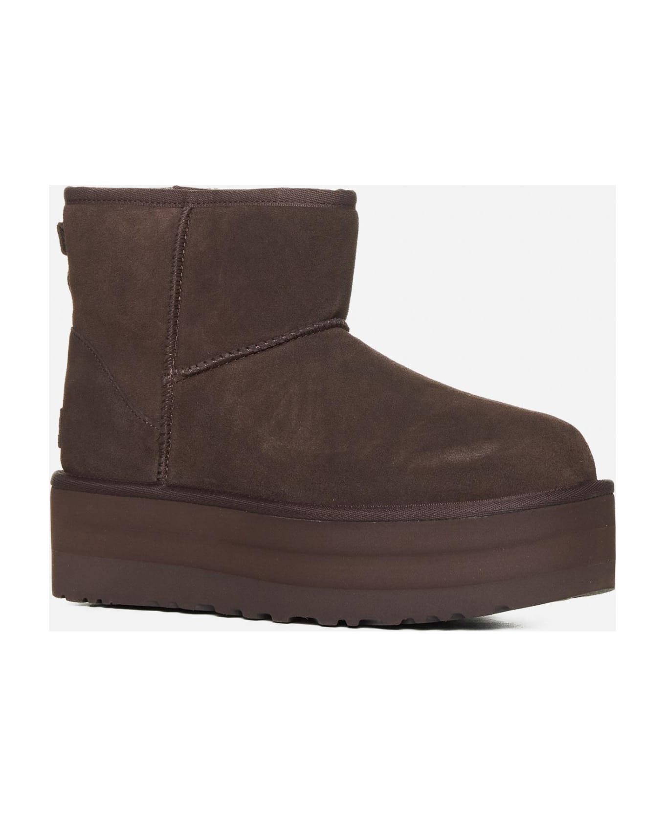 UGG Mini Classic Platform Suede Ankle Boots - Marrone