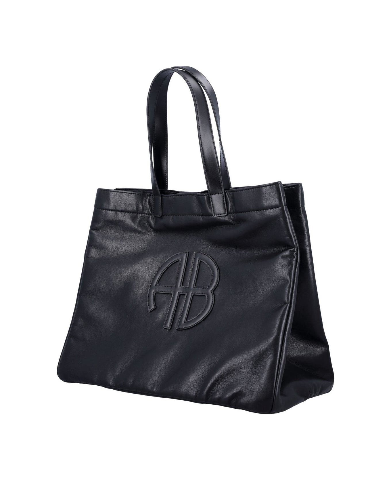 Anine Bing Large Rio Logo Patch Tote Bag - Black
