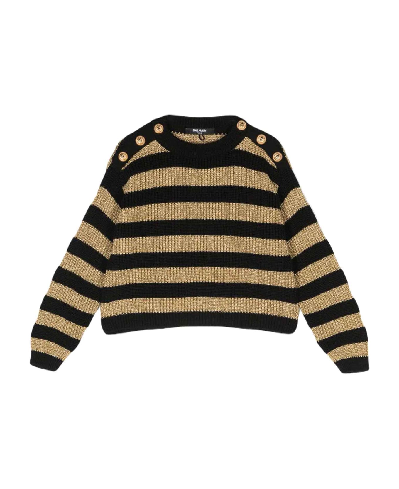 Balmain Black/gold Sweater Girl . - Nero