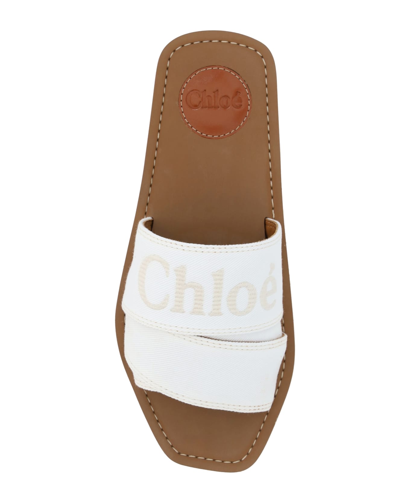 Chloé Woody Sandals - SNOW WHITE