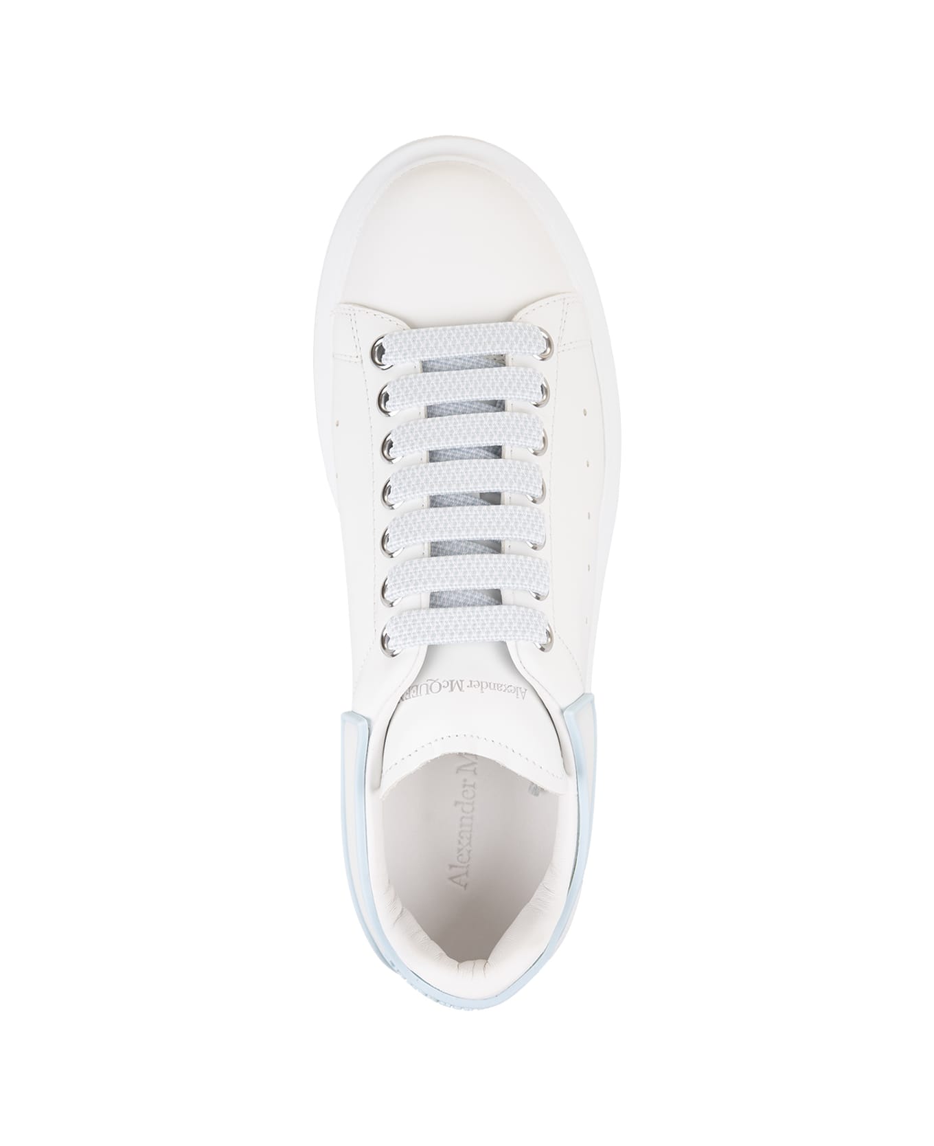 Alexander McQueen White Oversized Sneakers With Powder Blue Details - White スニーカー