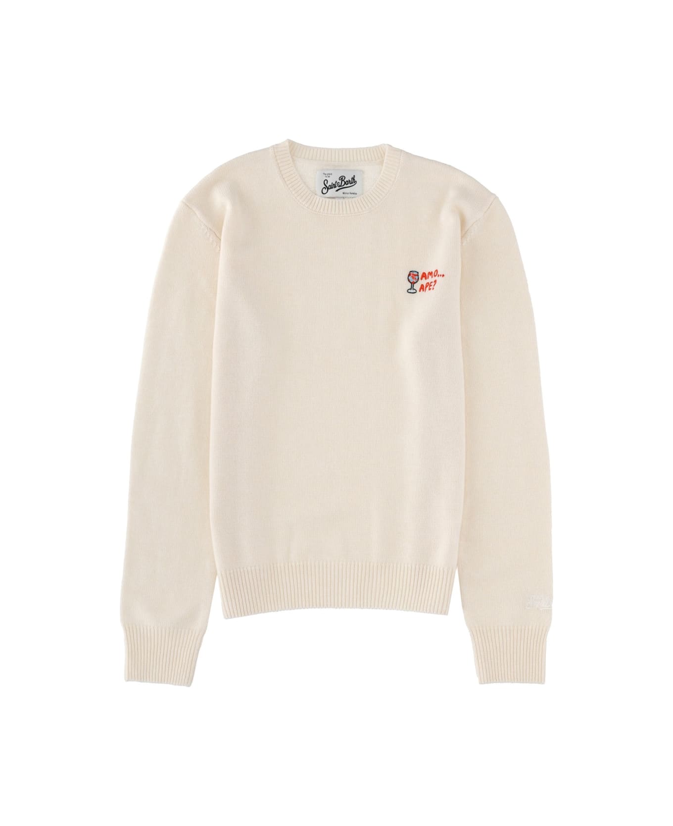 MC2 Saint Barth "new Queen" Jersey With Embroidery - IVORY