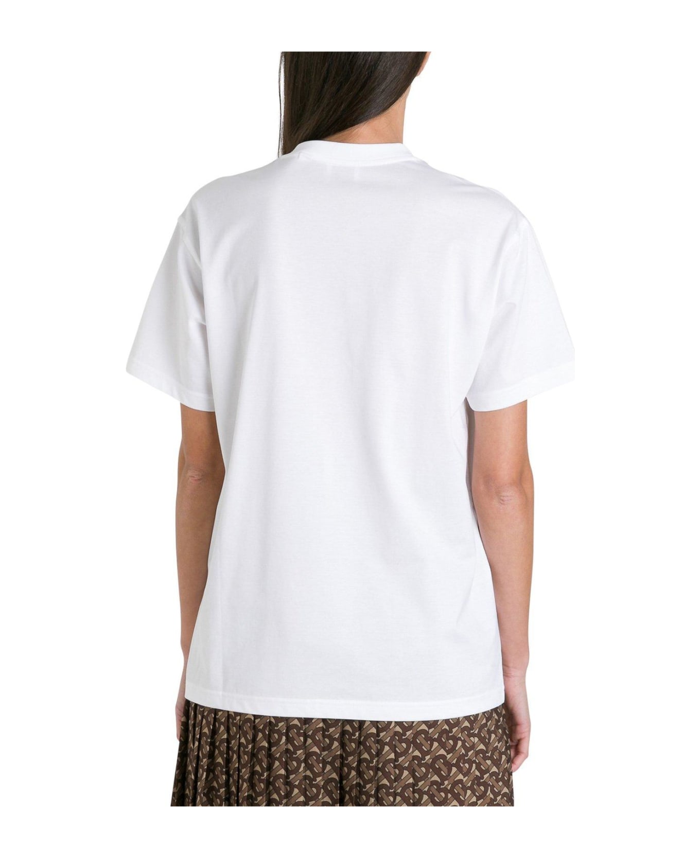 Burberry Logo Print Crewneck T-shirt - WHITE