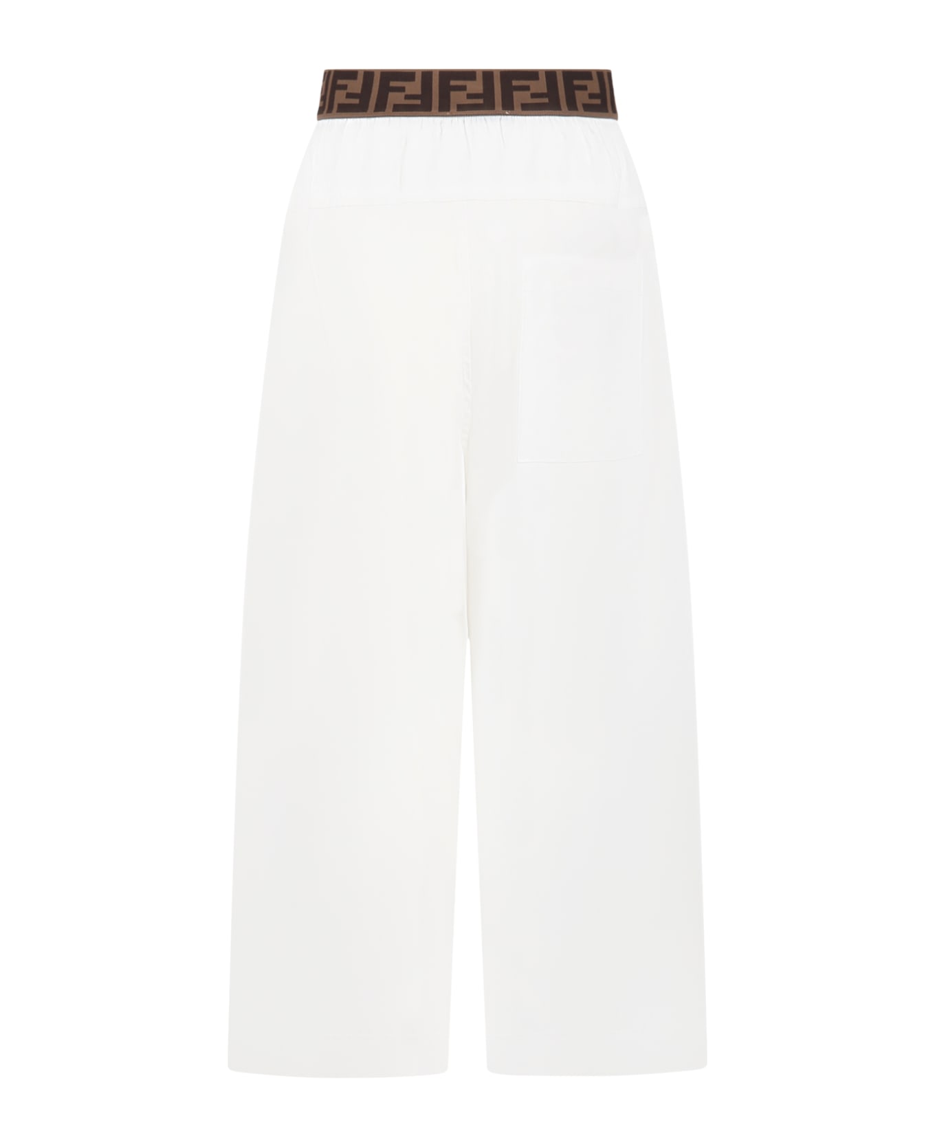 Fendi White Culottes For Girl With Ff - White