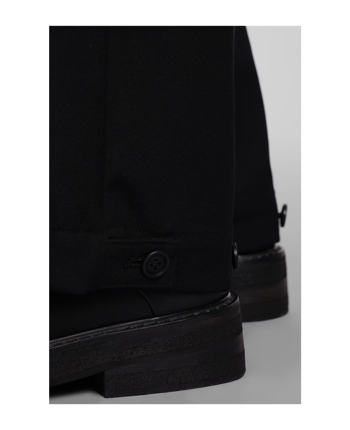 Yohji Yamamoto Pants In Black Wool - black