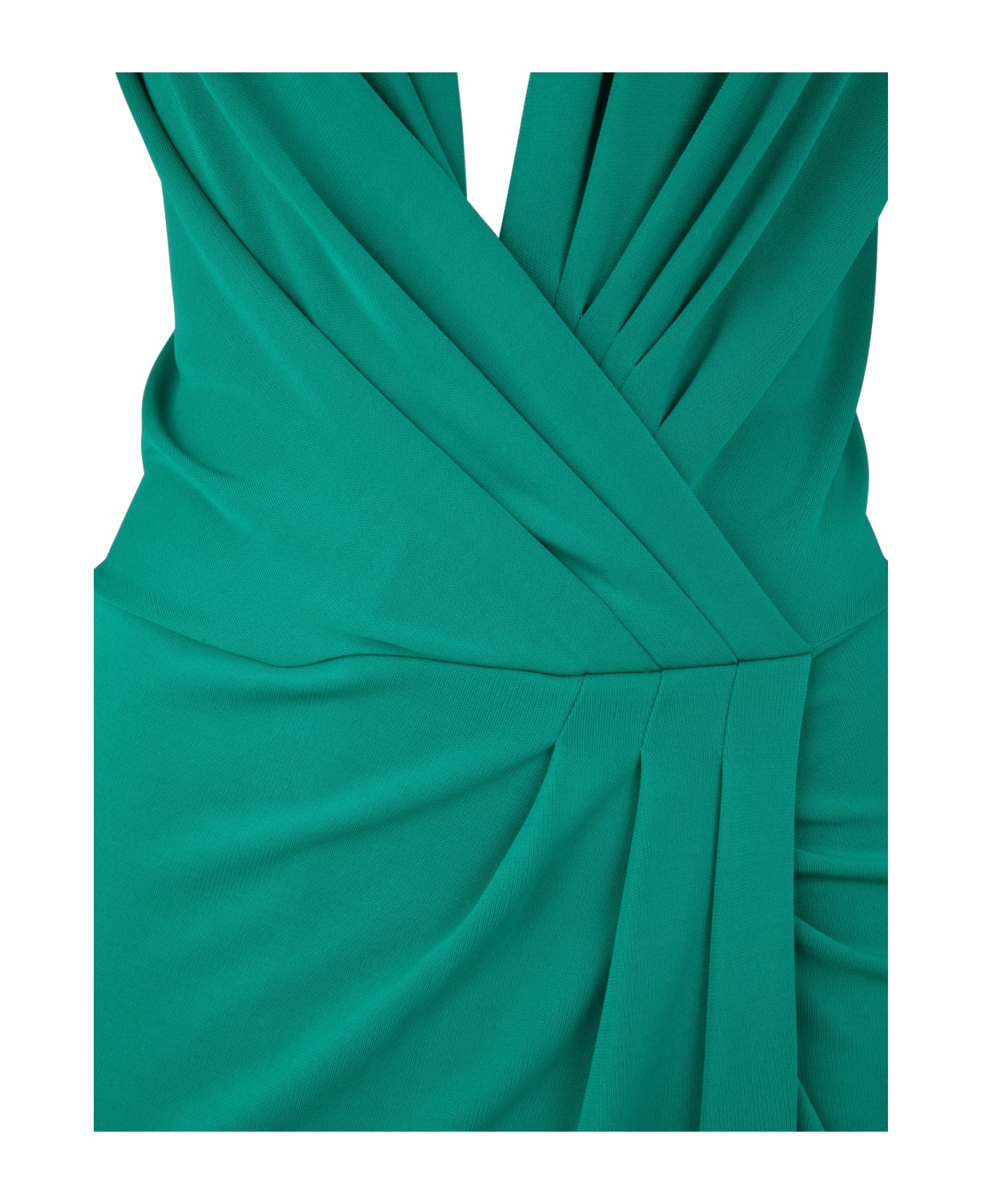 Alberta Ferretti Wrap Midi Dress - Emerald