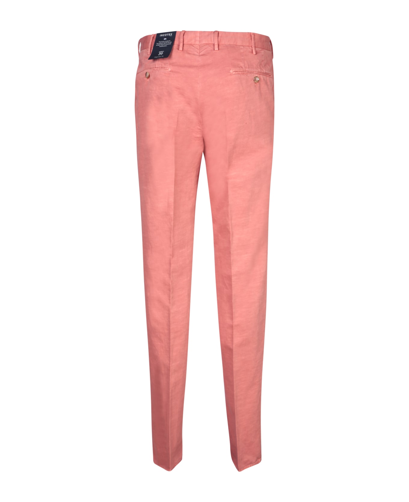 Incotex Pink Chino Linen Trousers - Pink