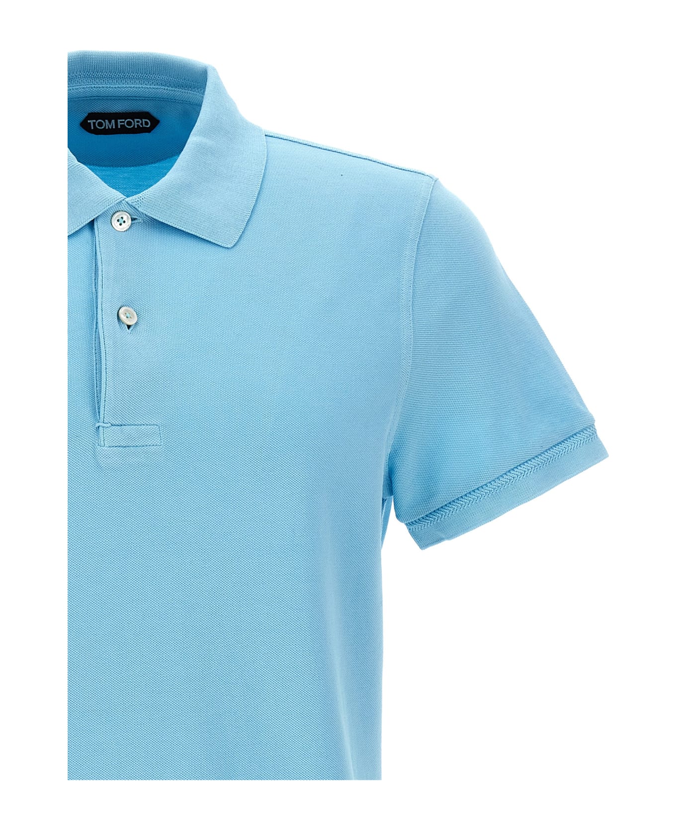 Tom Ford Pique Polo Shirt - Light Blue