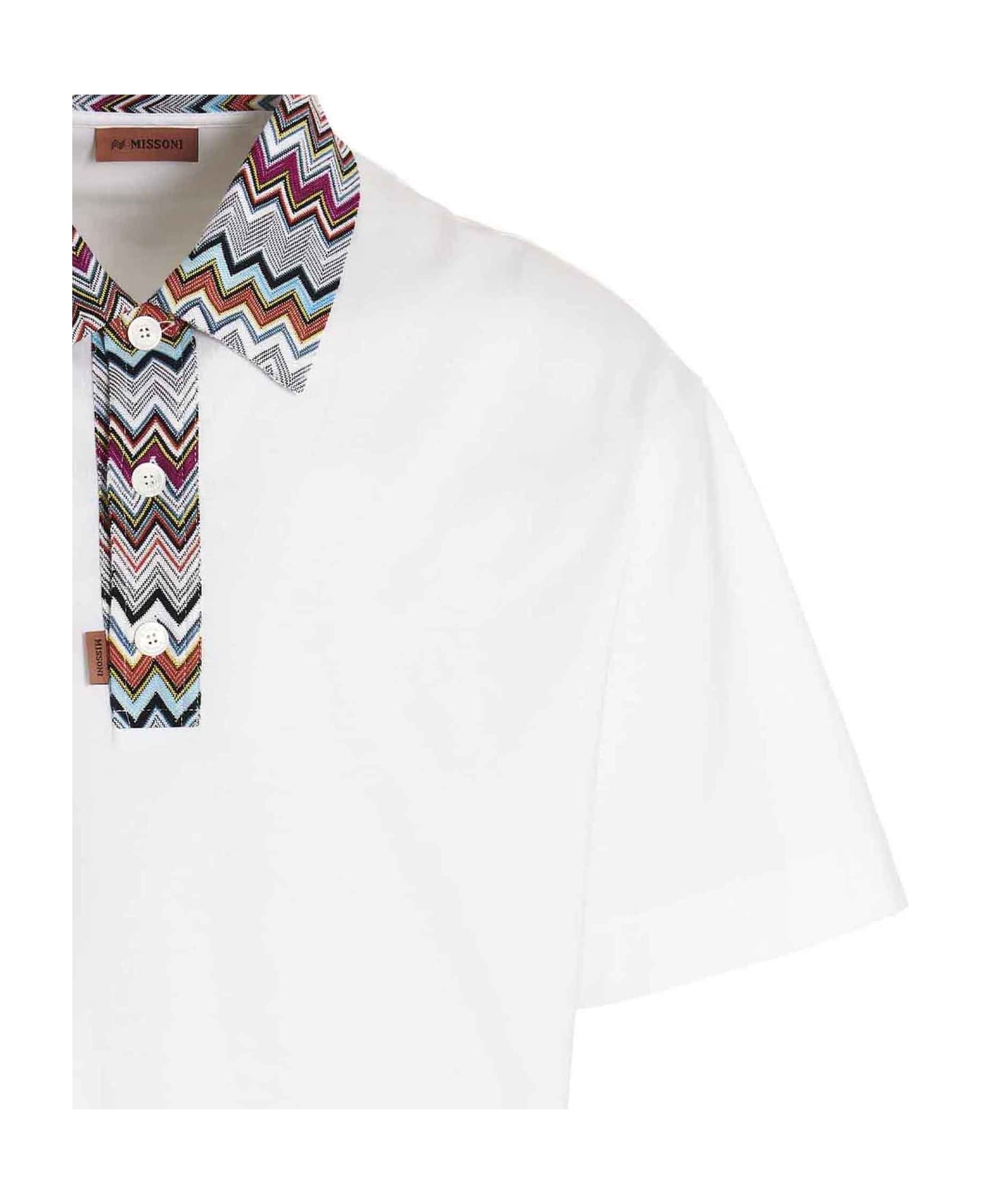 Missoni Zigzag Detail Polo Shirt - WHITE