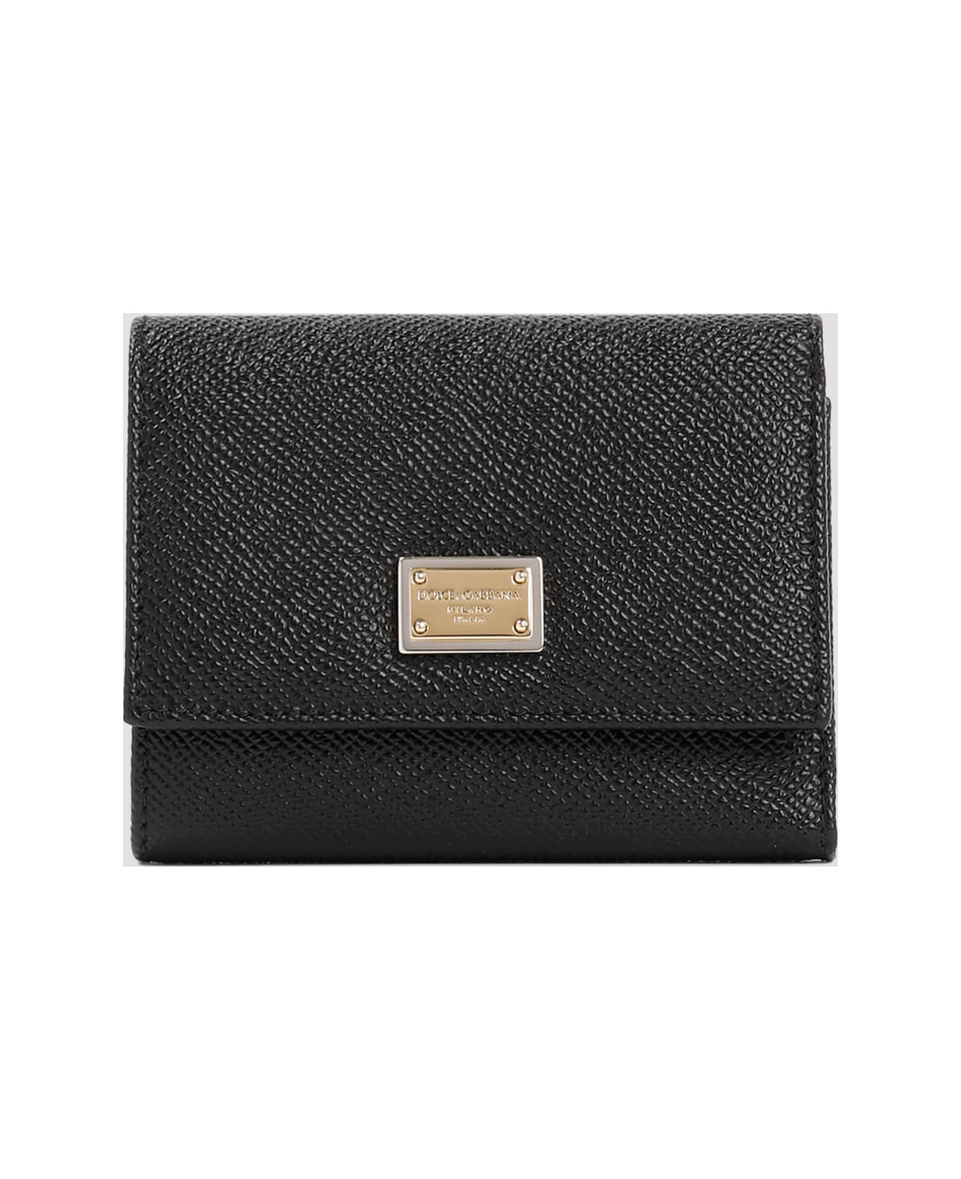 Dolce & Gabbana Leather French Flap Wallet - Nero