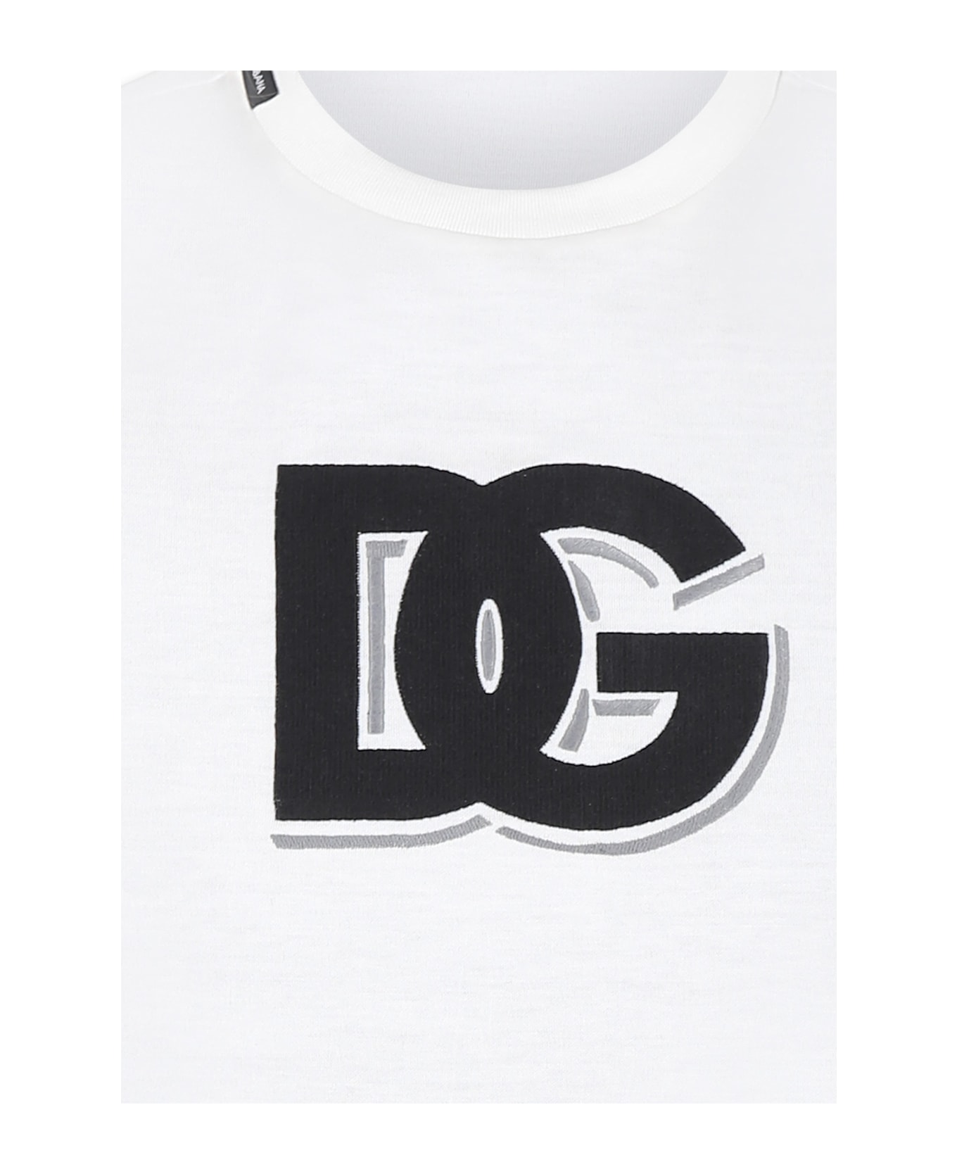 Dolce & Gabbana White T-shirt For Kids With Dg Logo - White