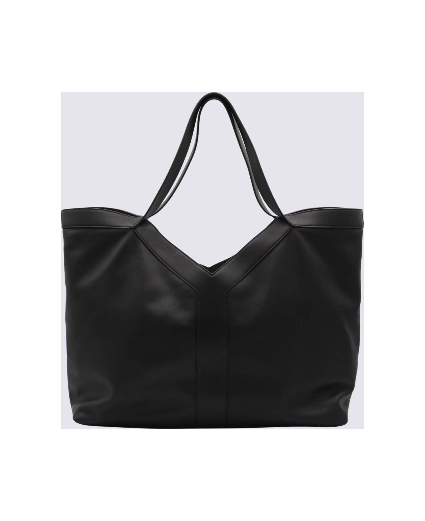 Saint Laurent Black Leather Big Tote Y Bag - Black