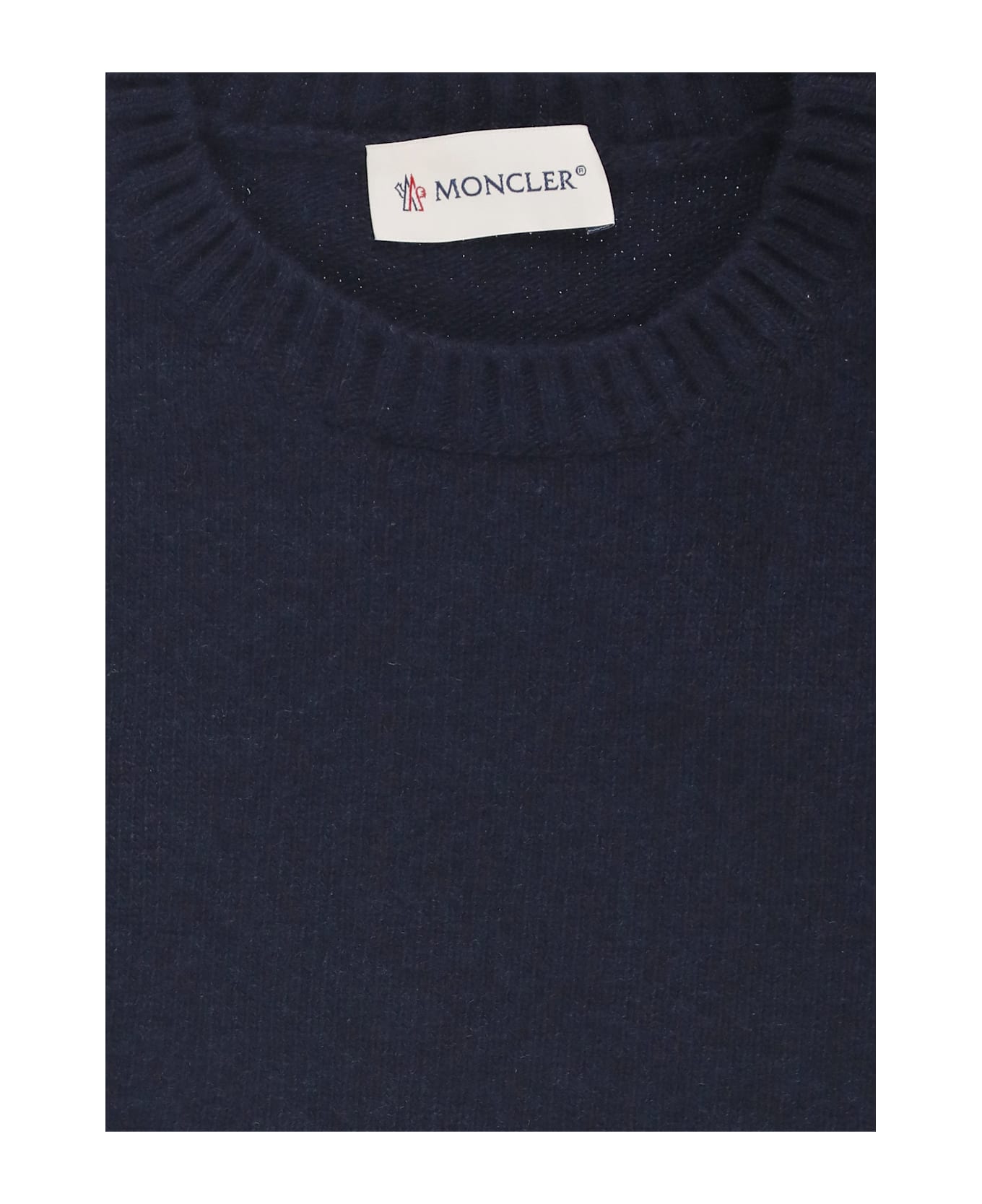 Moncler Cotton And Wool Sweater - Blue