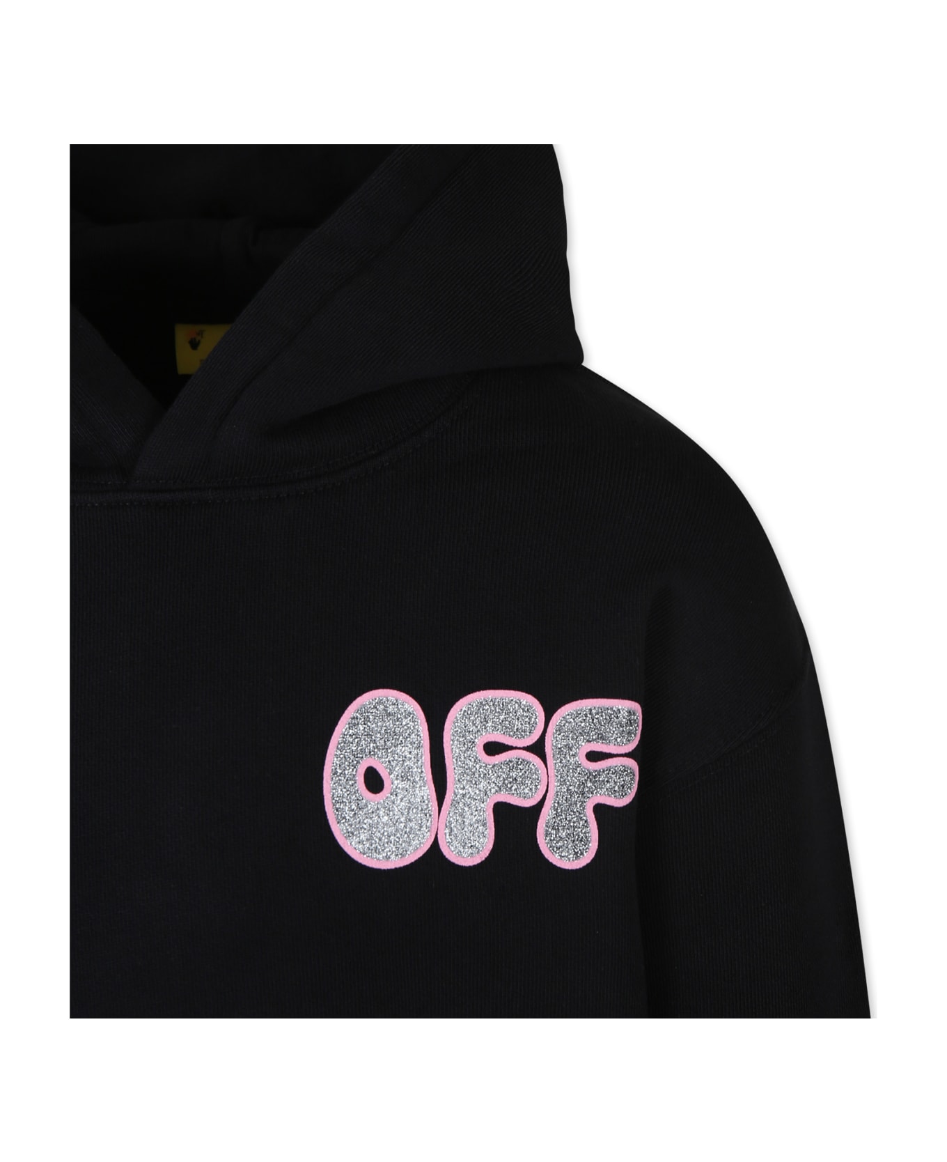 Off-White Black Sweatshirt For Girl With Logo - Black