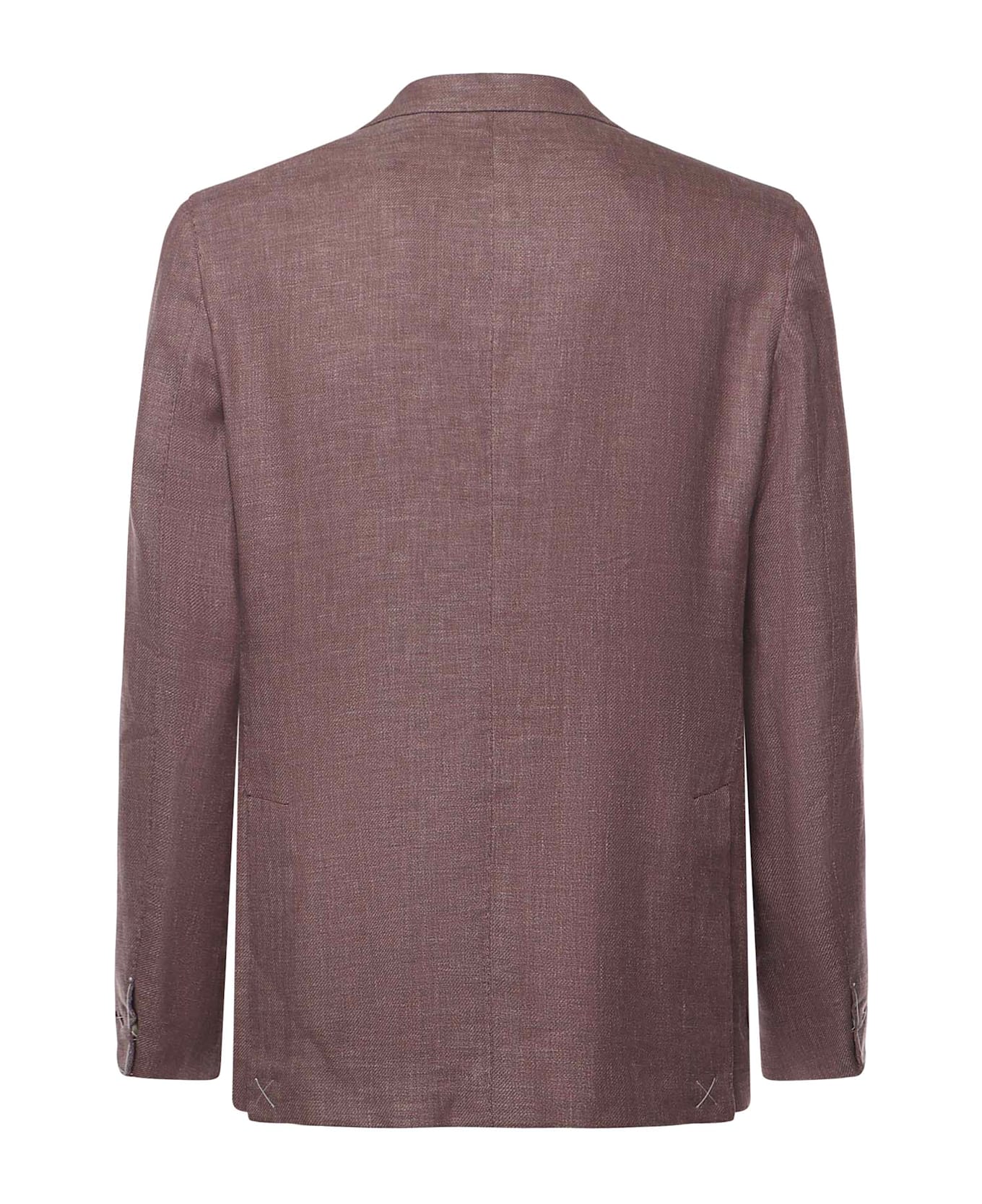 Eleventy Single-breasted Jacket With Patch And Pocket - MAUVE