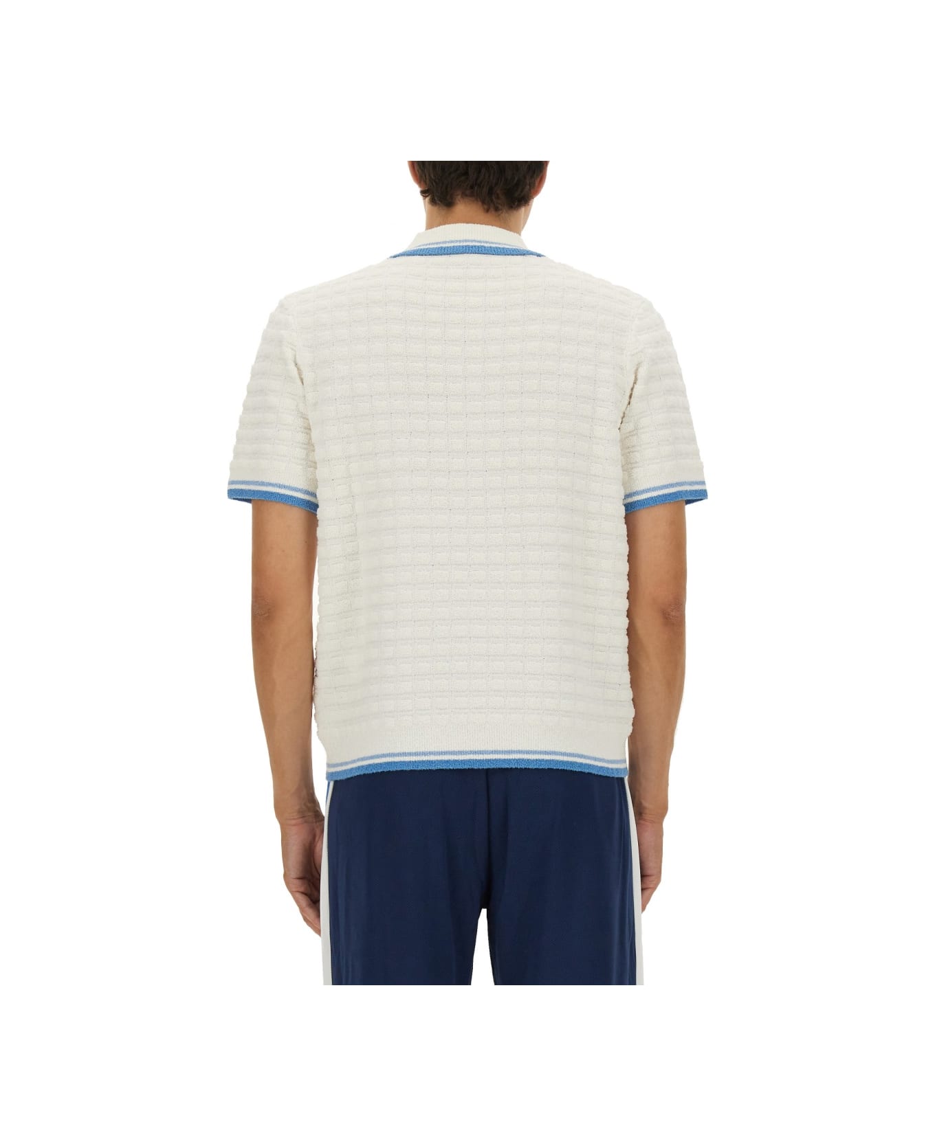 Casablanca Cotton Bouclé Polo Shirt - WHITE