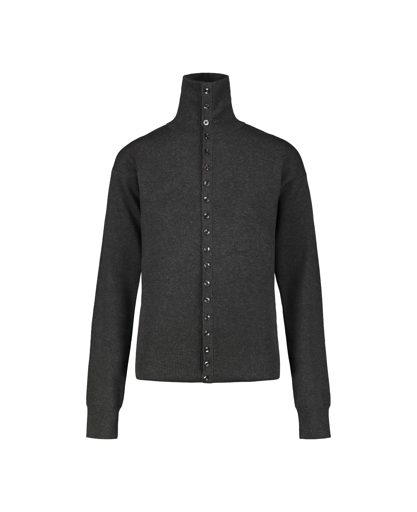 Lemaire Buttoned Fitted Cardigan - Anthracite Melange