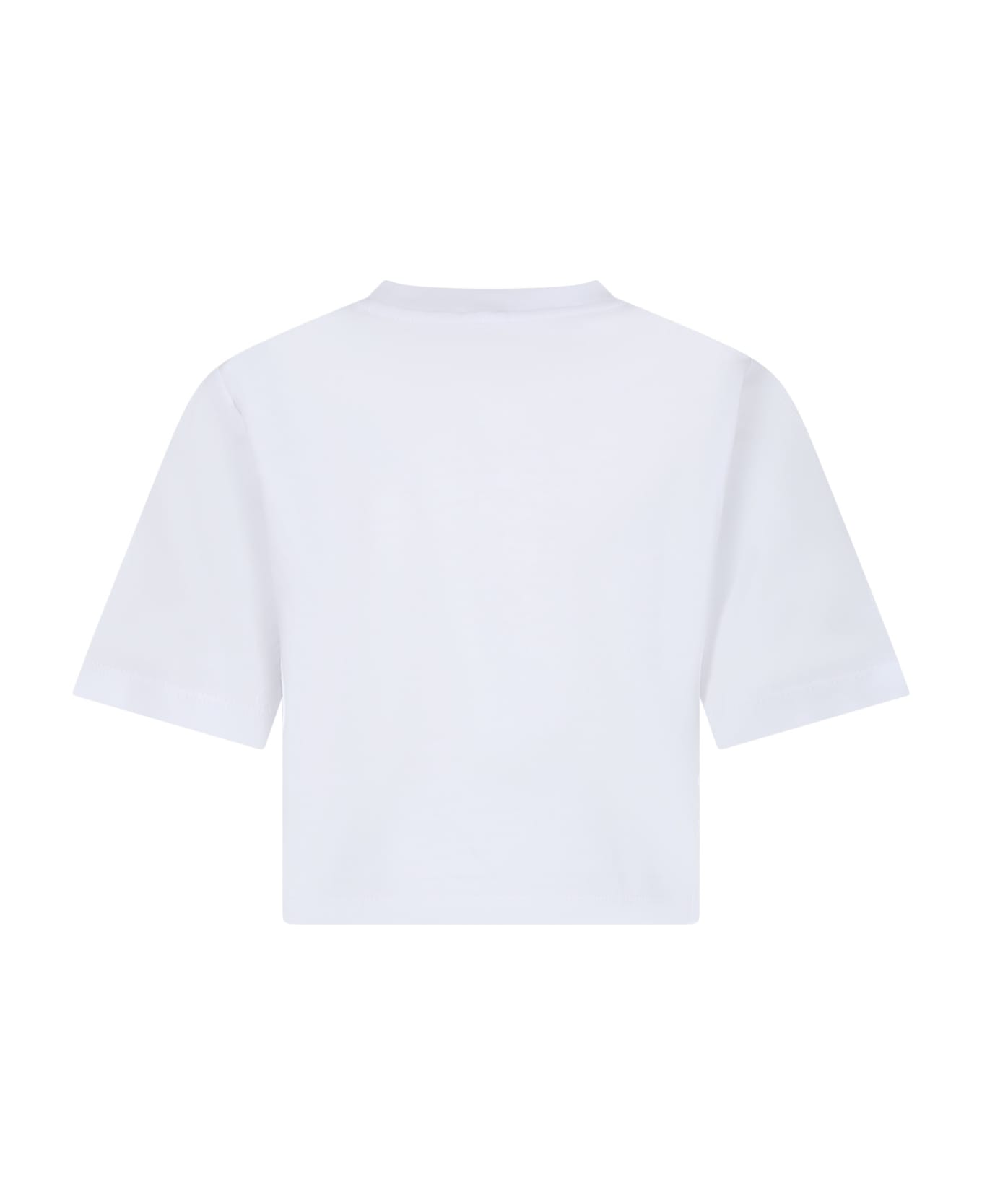 Stella McCartney Kids White T-shirt For Girl With Multicolor Print - White