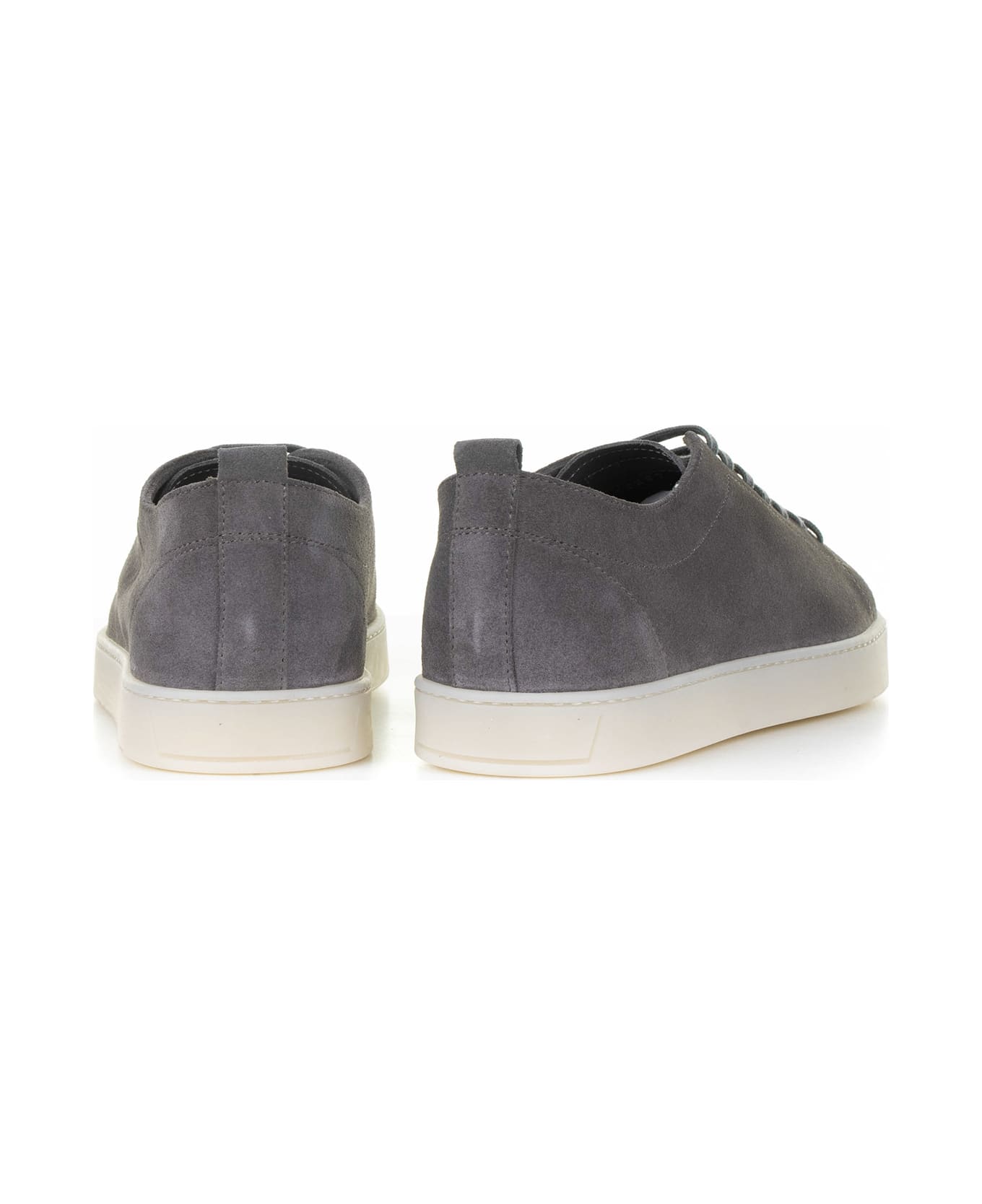 Barrett Gray Leather Sneaker - GRIGIO