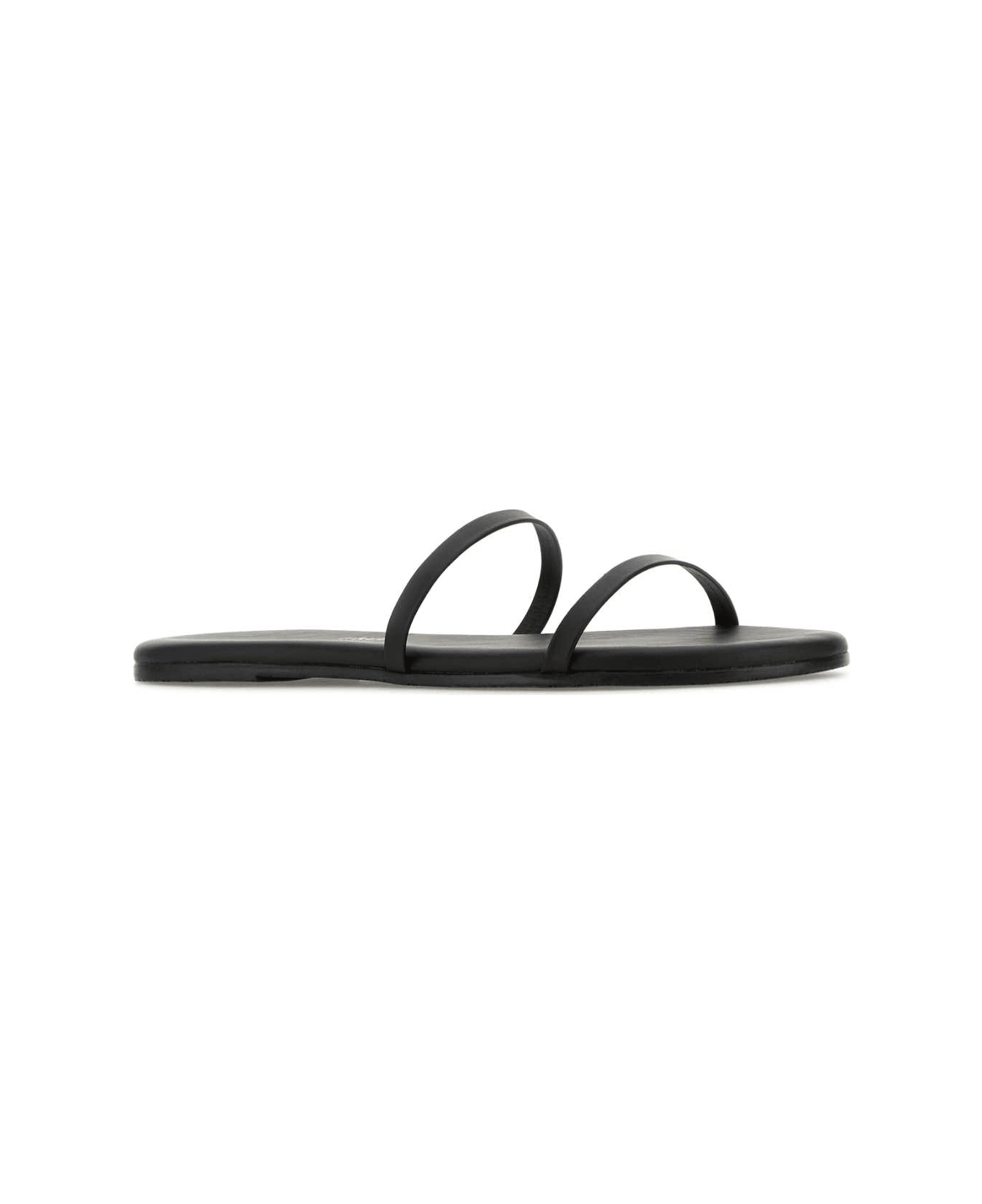 Tkees Black Leather Gemma Slippers - BLACK