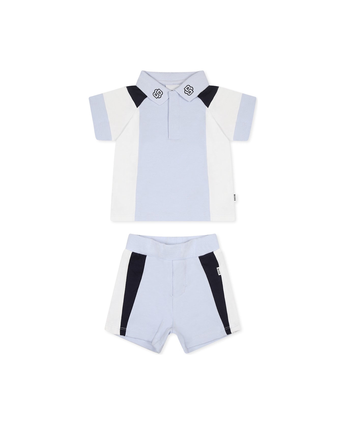 Hugo Boss Light Blue Suit For Baby Boy With Logo - Light Blue