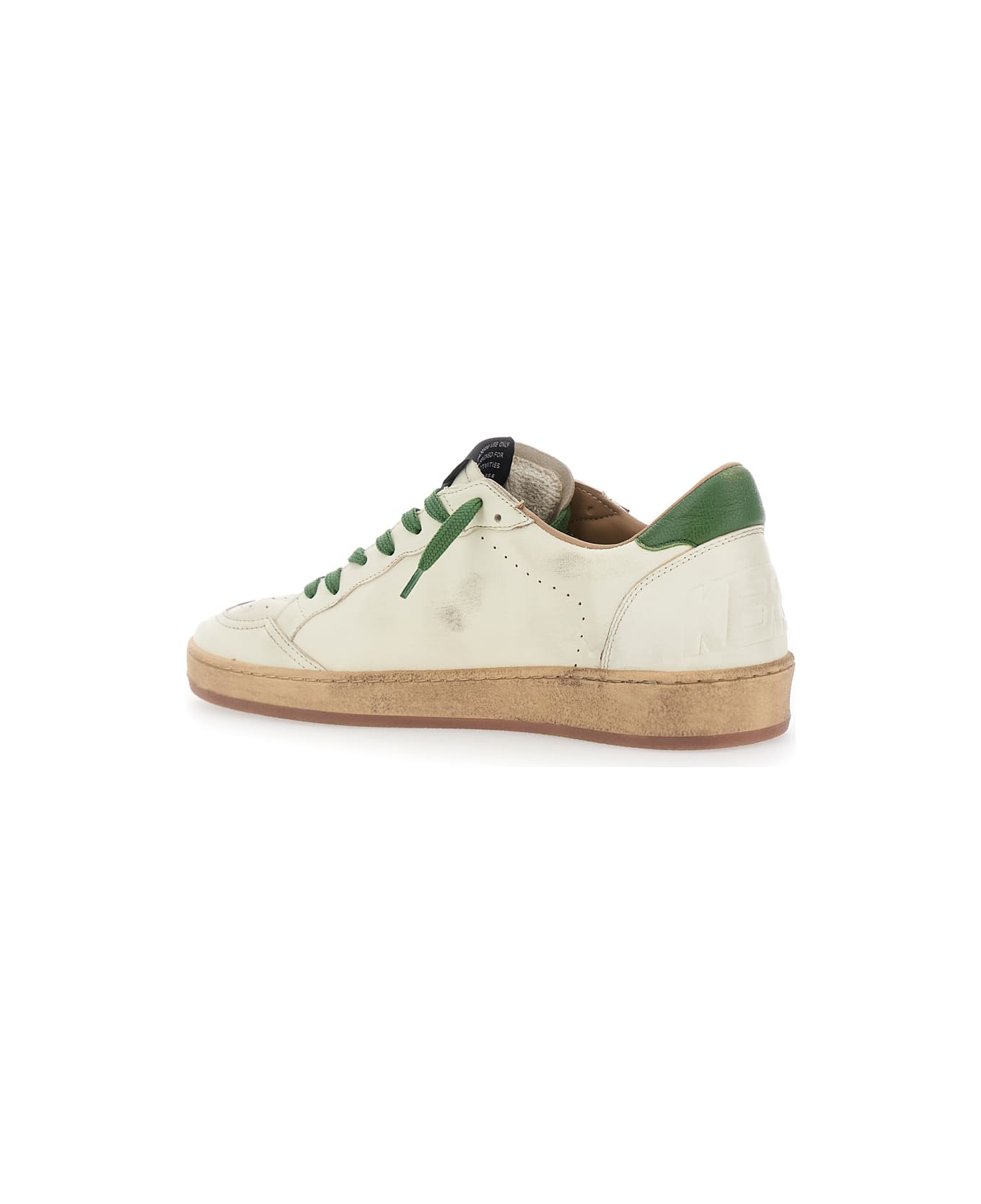 Golden Goose Ballstar Nappa Upper Toe And Spur Leather Star And Heel - White
