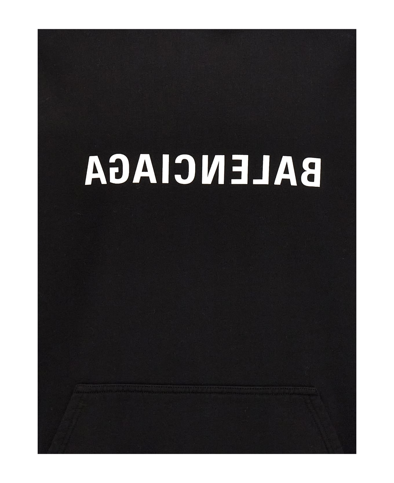 Balenciaga Logo Print Hoodie - black