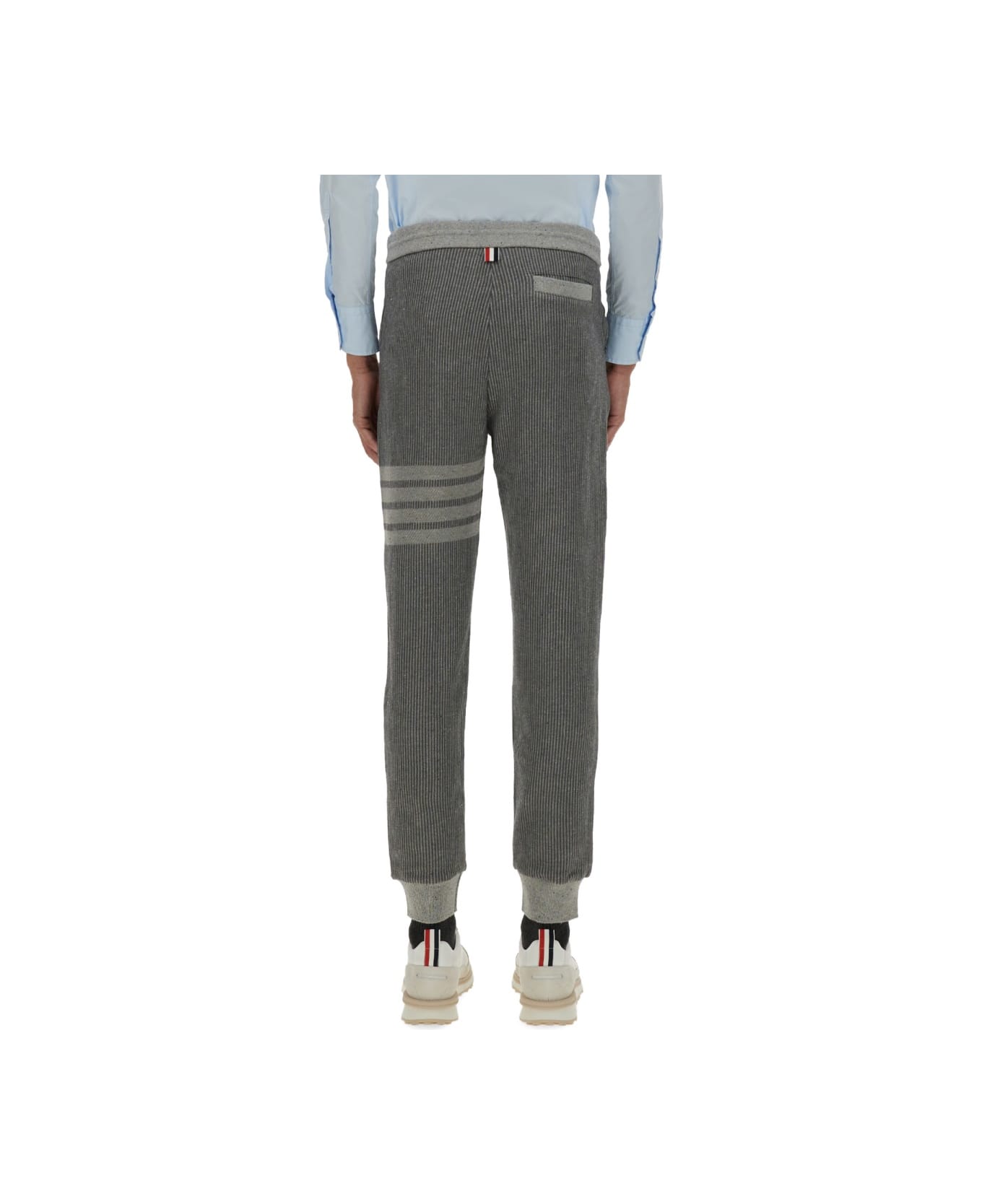 Thom Browne Cotton And Silk Pants - GREY