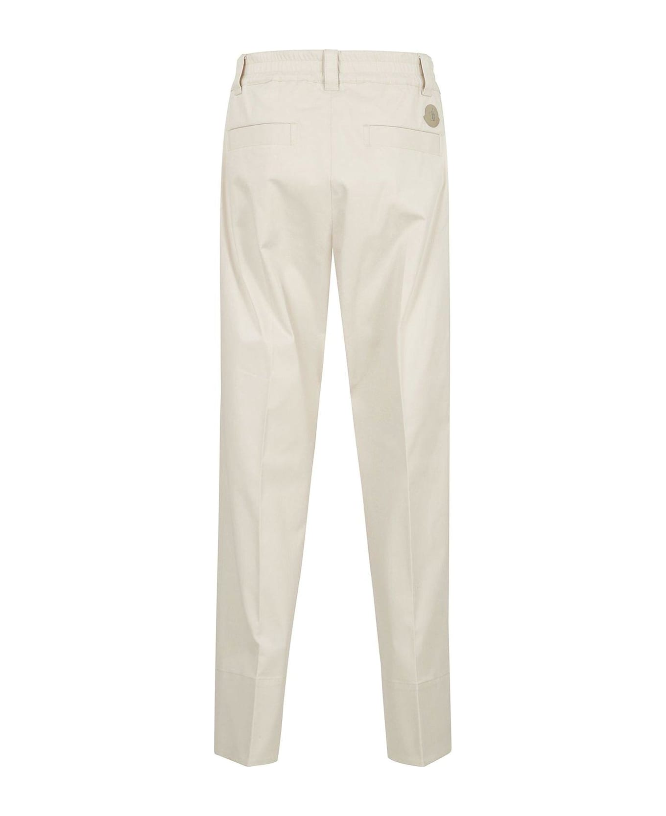 Moncler Logo Patch Straight-leg Trousers - Light Beige