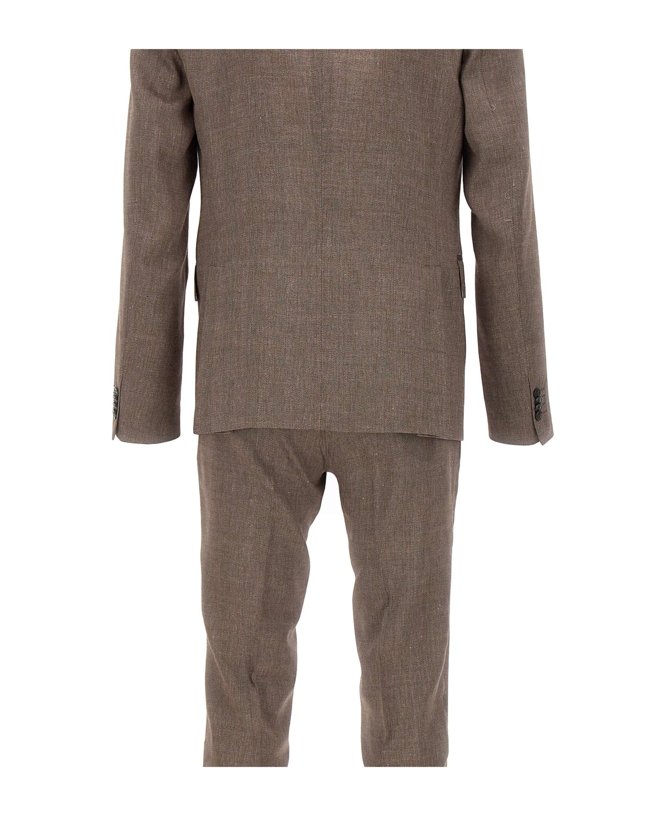 Brian Dales Linen And Wool Two-piece Suit - BROWN スーツ