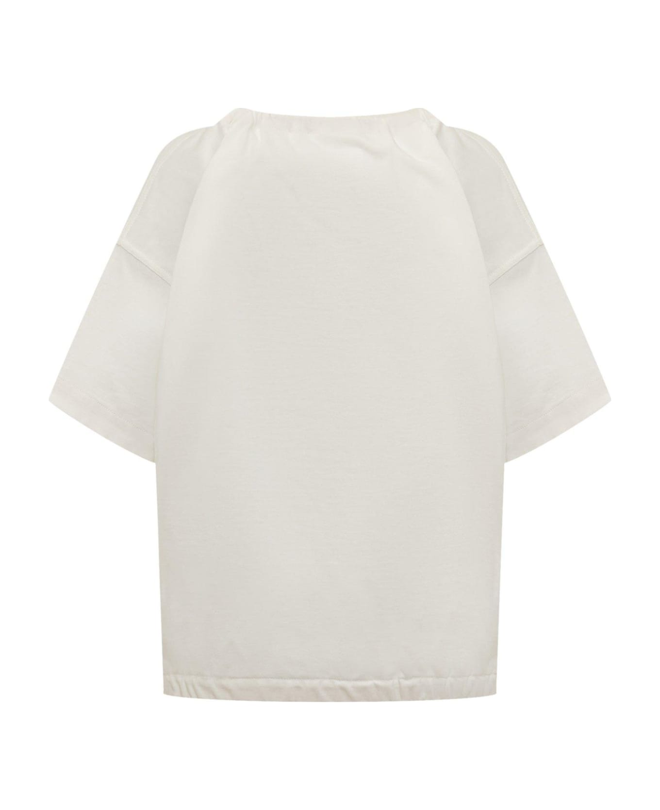 Jil Sander + Bow-detailed Short-sleeved Blouse - Bianco