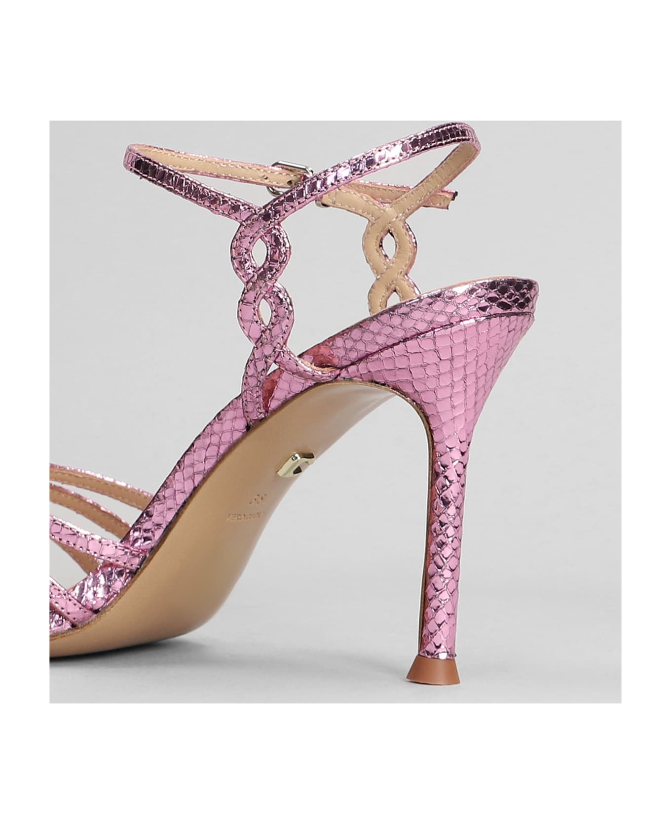 Lola Cruz Tango 95 Sandals In Rose-pink Leather - rose-pink サンダル