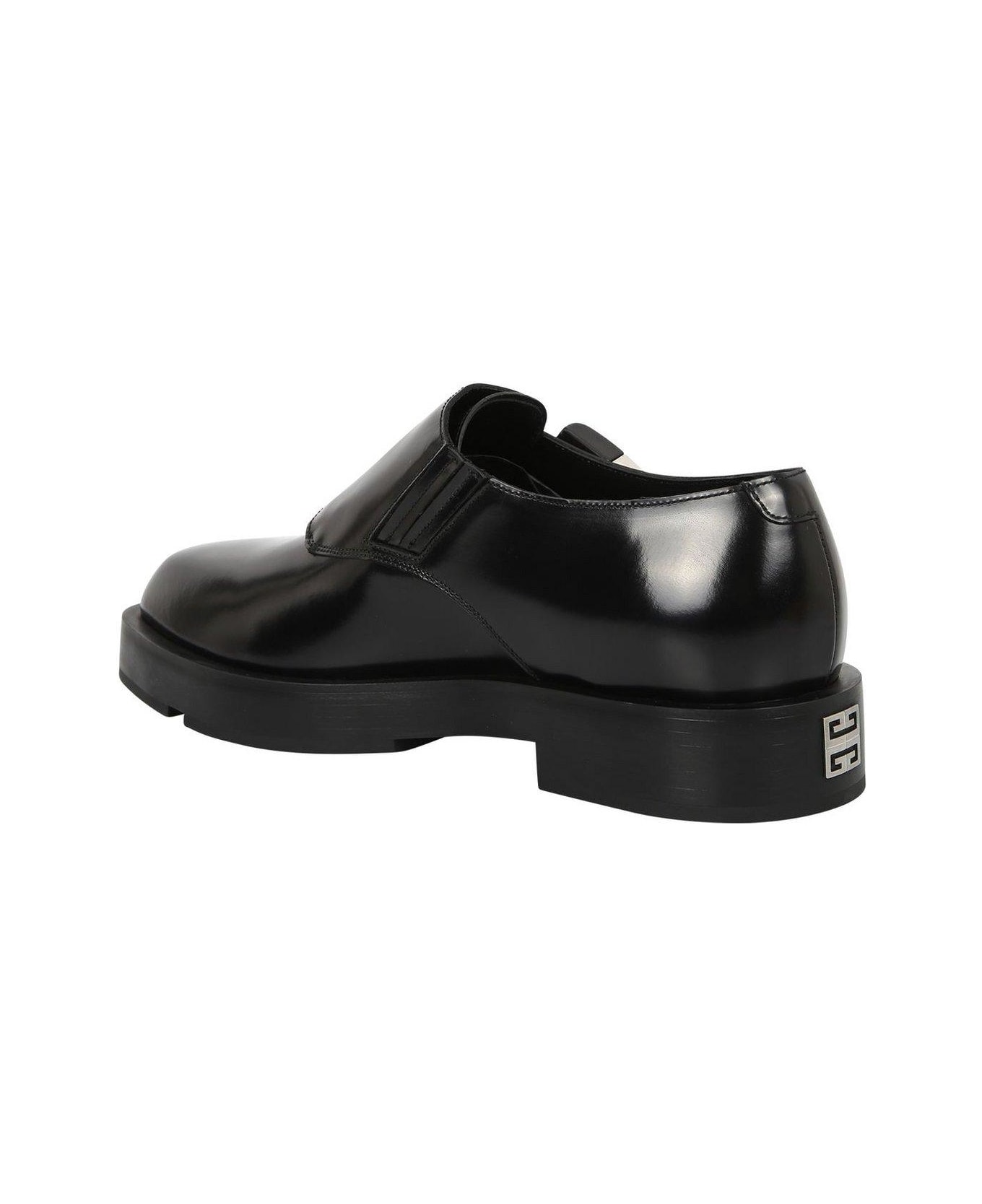 Givenchy Logo Plaque Squared Derby Shoes - Nero