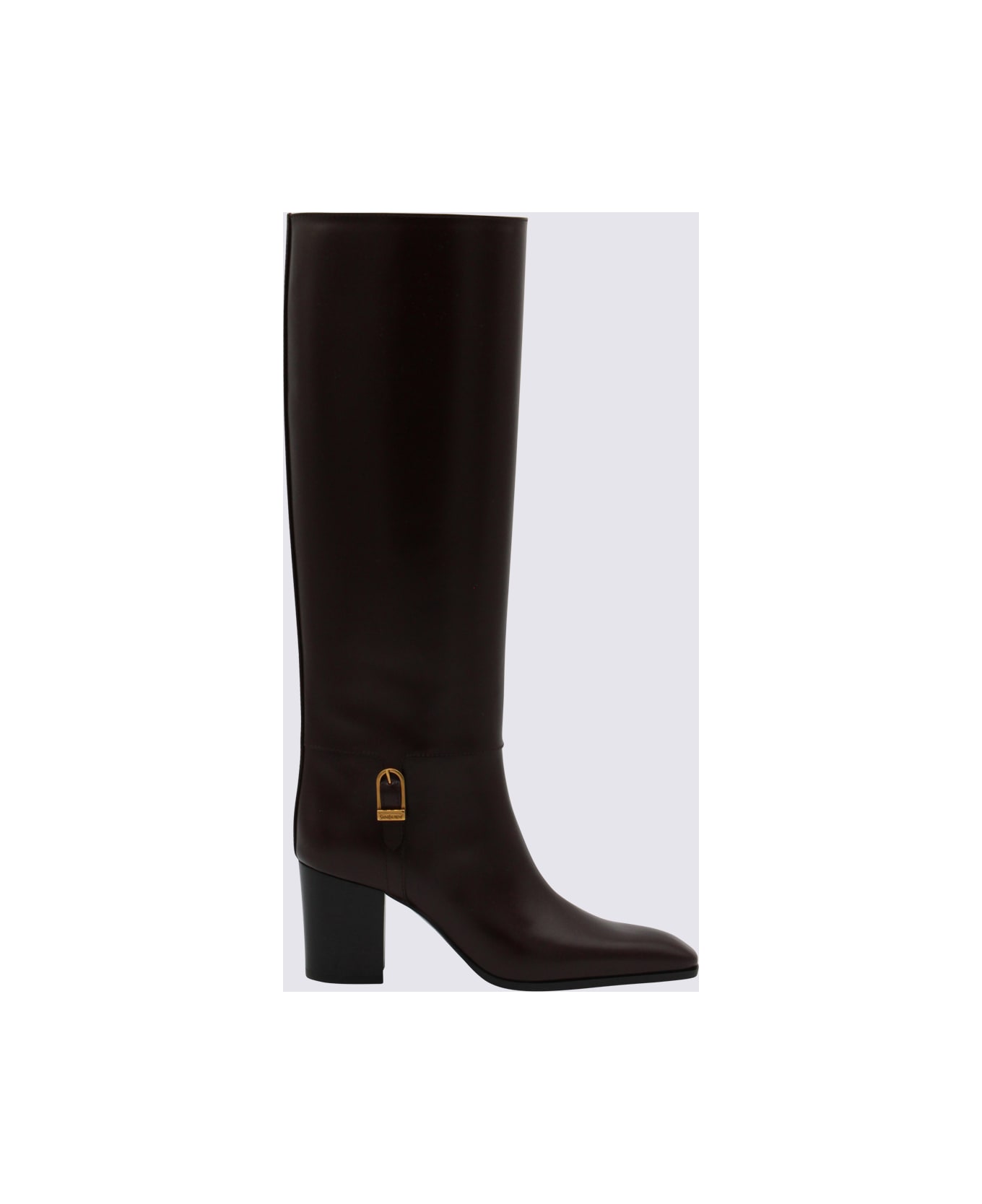 Saint Laurent Brown Julia 70 Boots - DEEP WINE