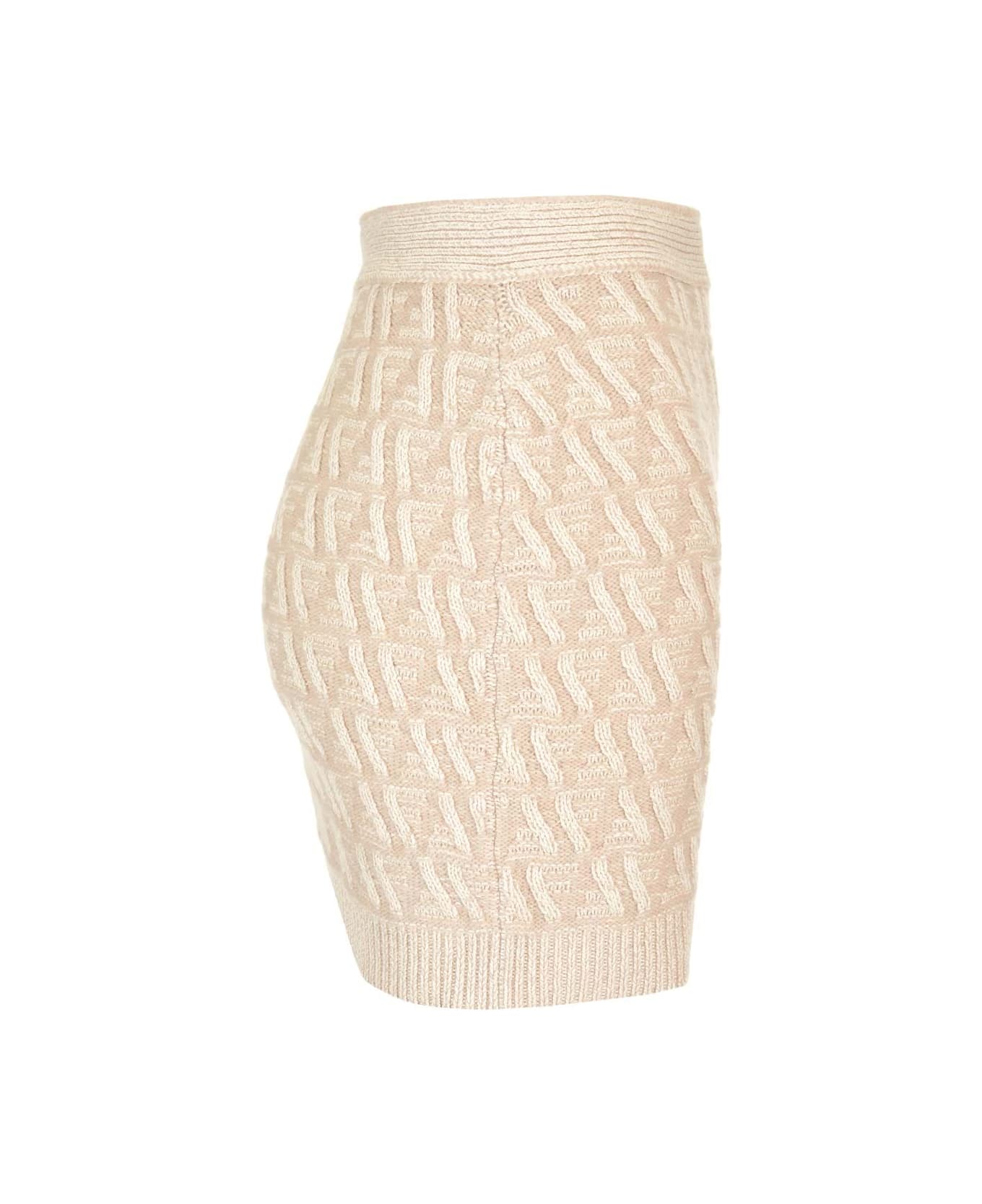 Fendi Wool And Cashmere Mini Skirt - Beige