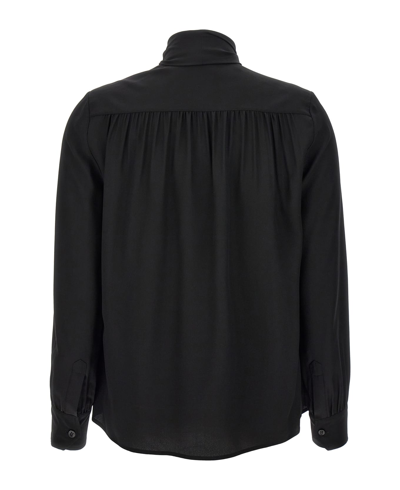 Saint Laurent Lavalliere Silk Shirt - Black   ブラウス