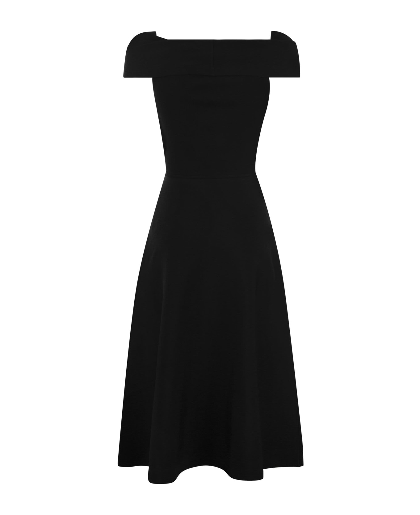 Fabiana Filippi Midi Dress With Straight Neckline - Black ワンピース＆ドレス